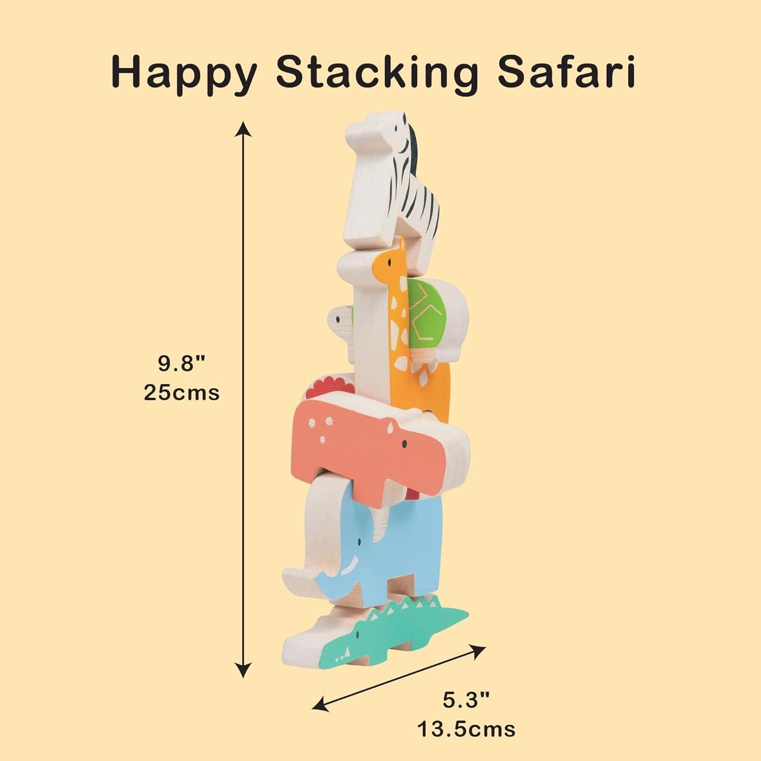 Juguete de Apilamiento de Madera Mentari - Safari 7 Piezas