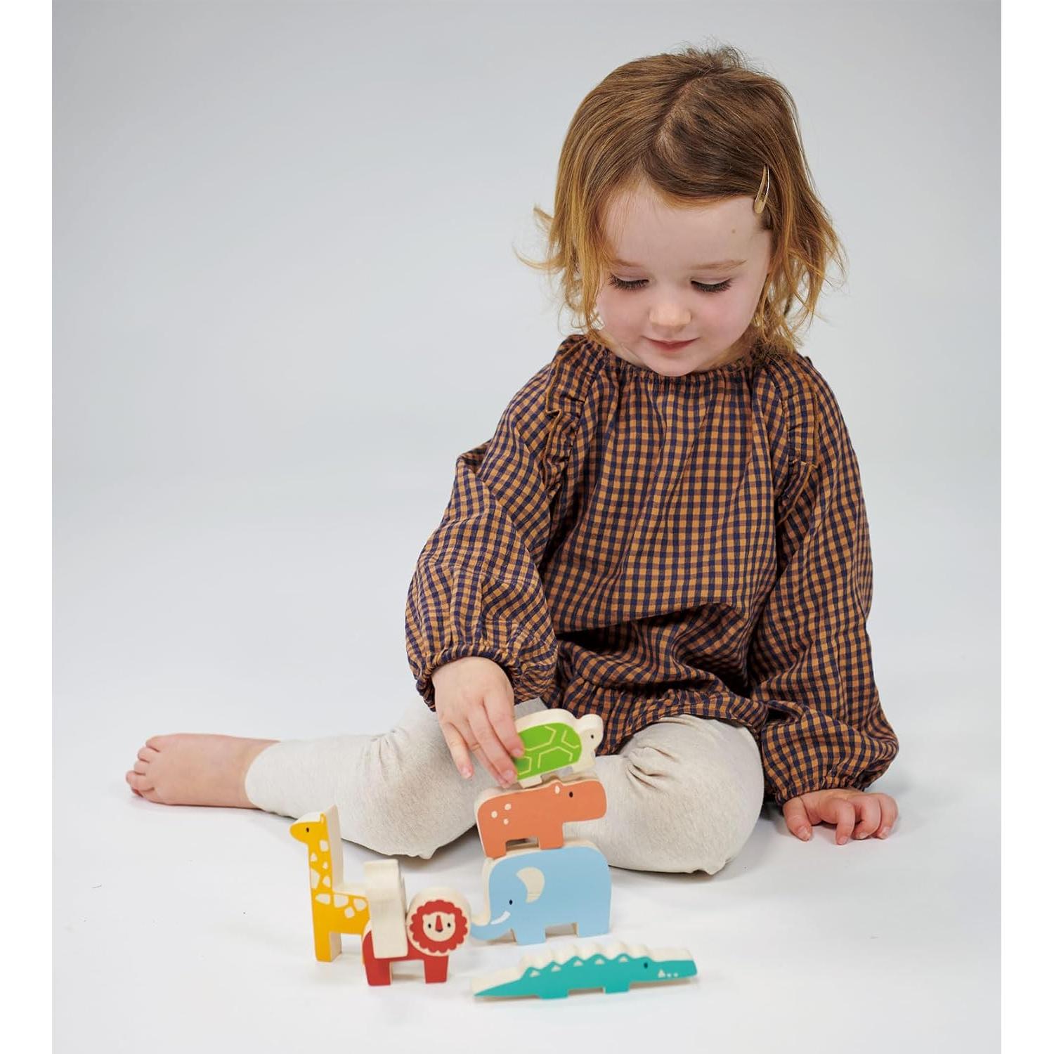 Juguete de Apilamiento de Madera Mentari - Safari 7 Piezas