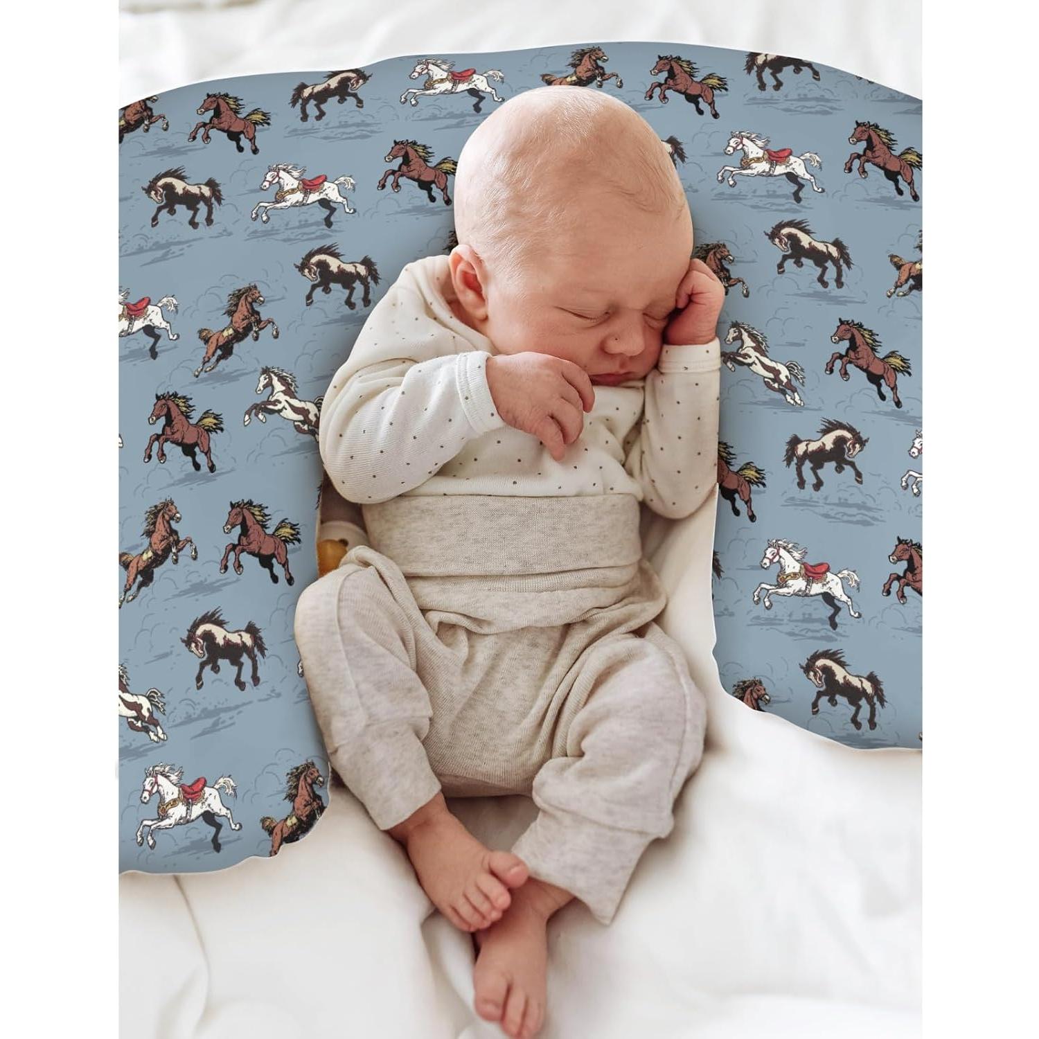 Funda de Almohada de Lactancia Vintage Caballos 55.88x45.72cm