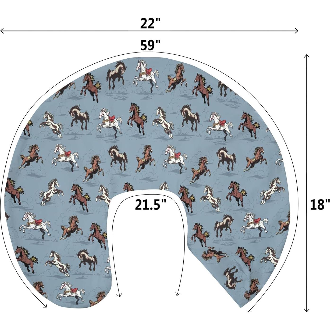 Funda de Almohada de Lactancia Vintage Caballos 55.88x45.72cm