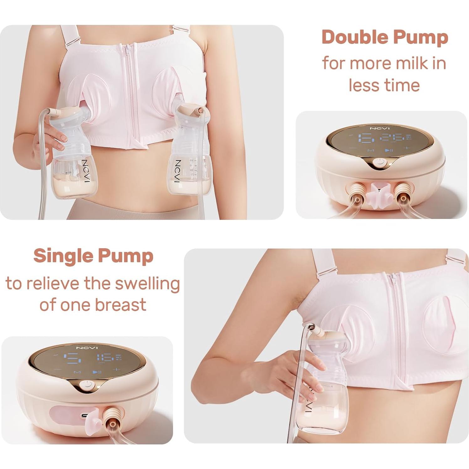 Bomba de Pecho Eléctrica Doble NCVI 8100 4 Modos 9 Niveles