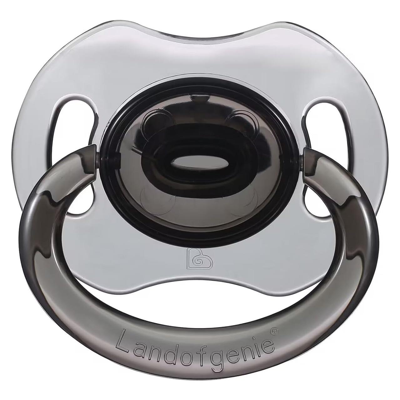 Chupete Grande Adulto Landofgenie Transparente Negro 8.5cm