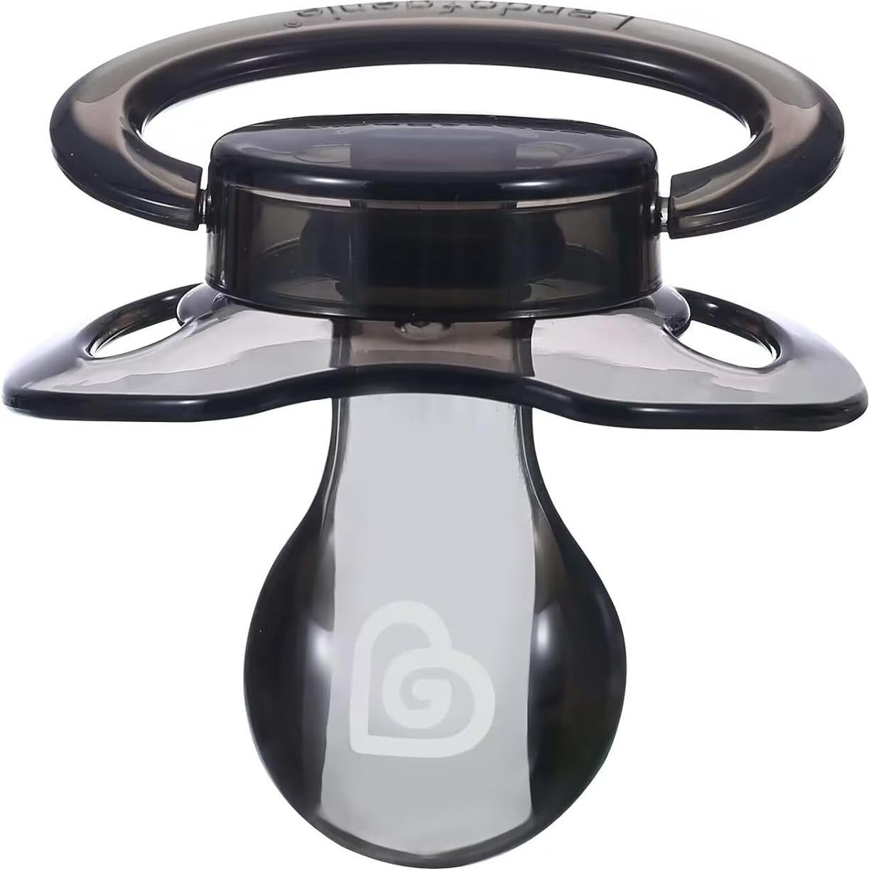 Chupete Grande Adulto Landofgenie Transparente Negro 8.5cm