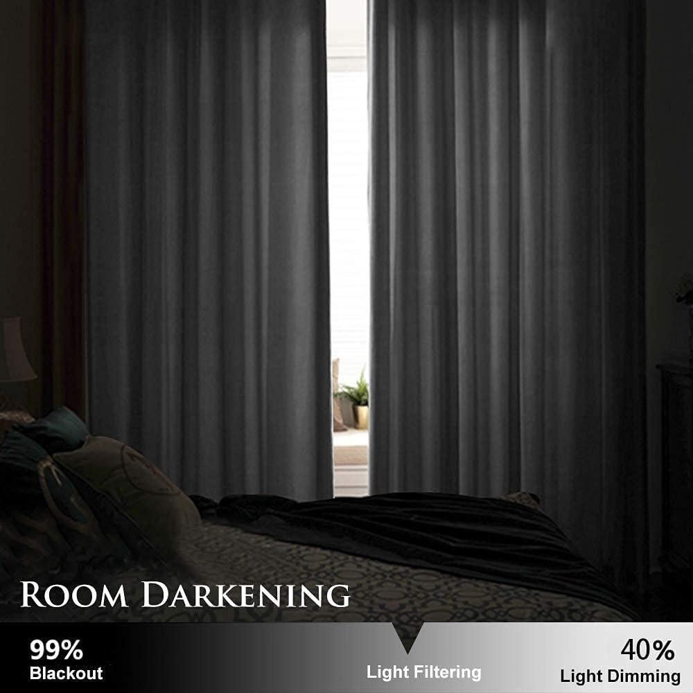 Cortinas Opacas de Terciopelo StangH Gris 132x244 cm 2 Paneles