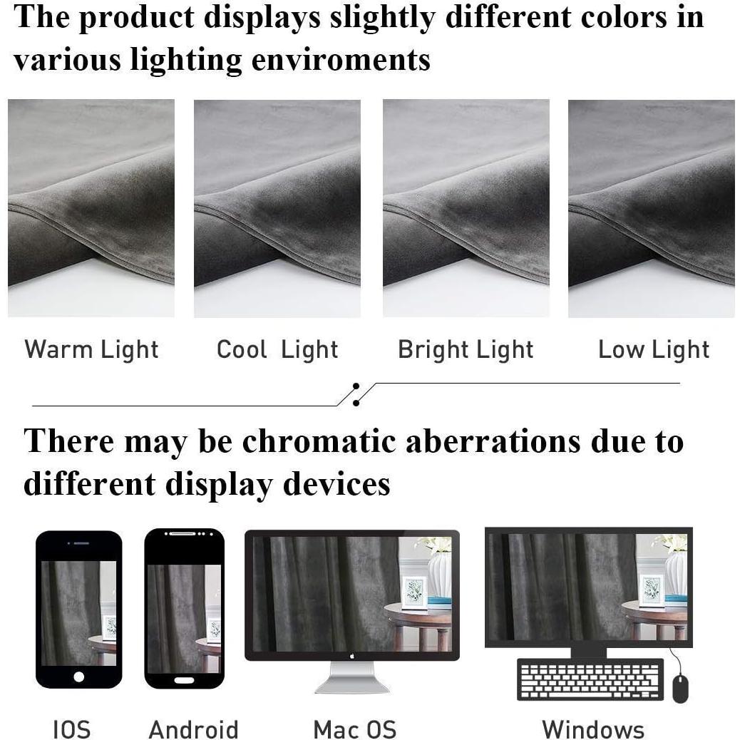 Cortinas Opacas de Terciopelo StangH Gris 132x244 cm 2 Paneles