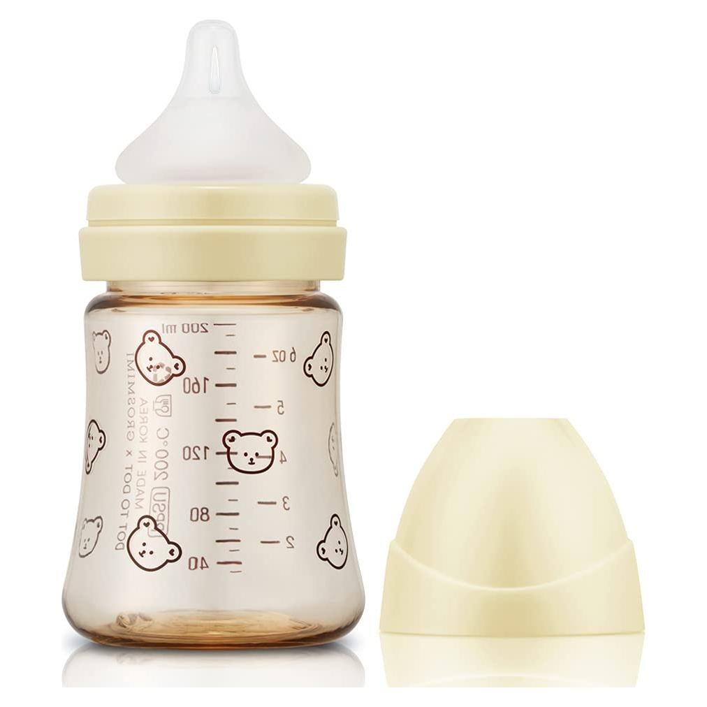 Botella para Bebé Grosmimi 177ml Anti-Cólica Oso Pure Gold