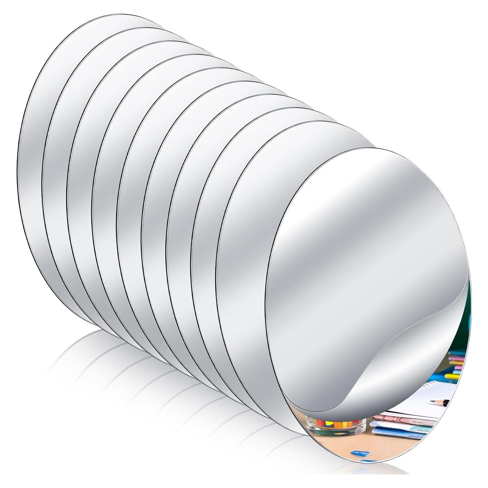 Juego de 10 Espejos Ovalados Dandat 15x10 cm Acrílico