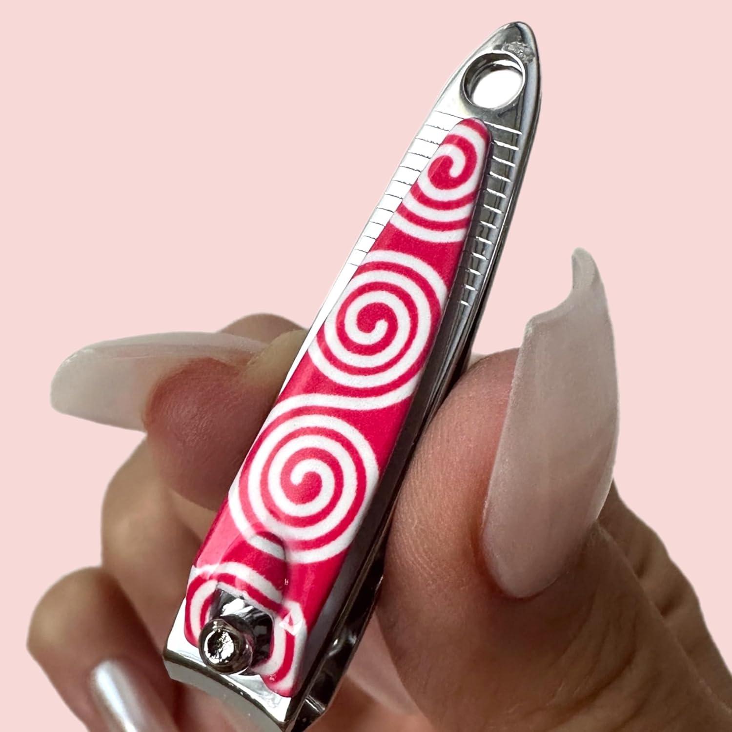 Cortauñas Mini ALAZCO Acero Inoxidable Diseño Rosa 6 Piezas