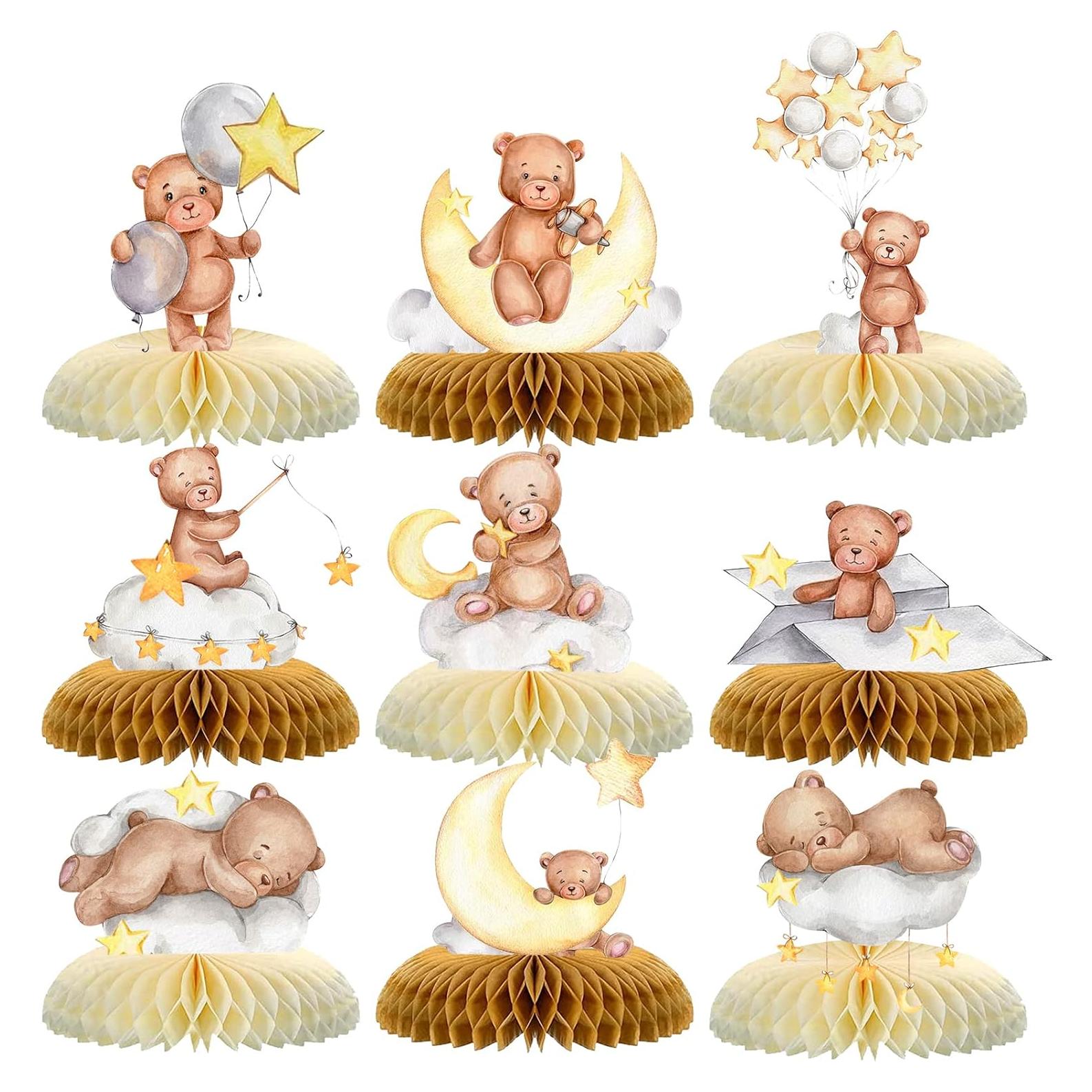 Centros de Mesa de Oso Tarklanda - 9 Piezas para Baby Shower