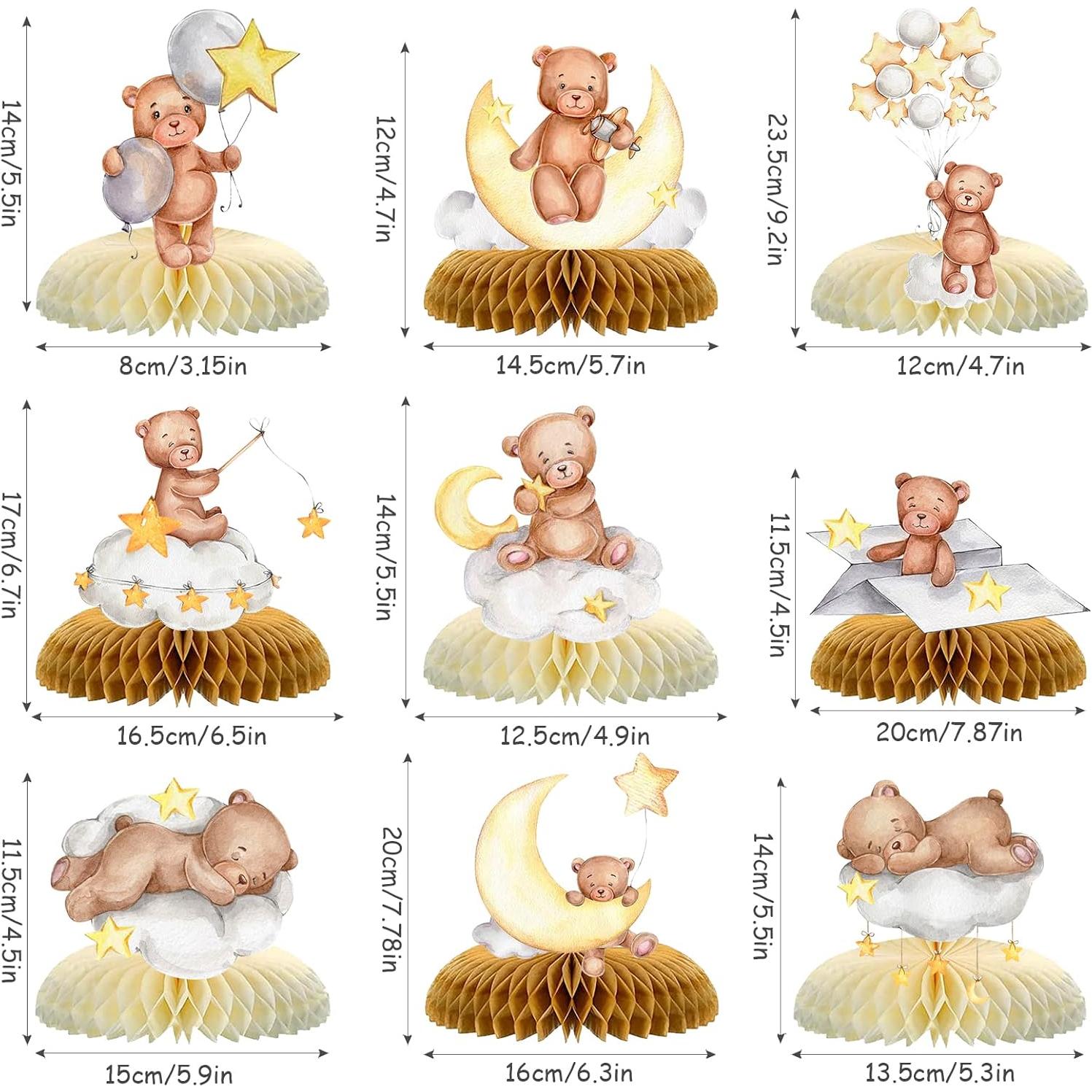 Centros de Mesa de Oso Tarklanda - 9 Piezas para Baby Shower