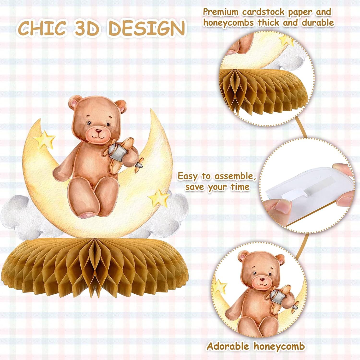 Centros de Mesa de Oso Tarklanda - 9 Piezas para Baby Shower