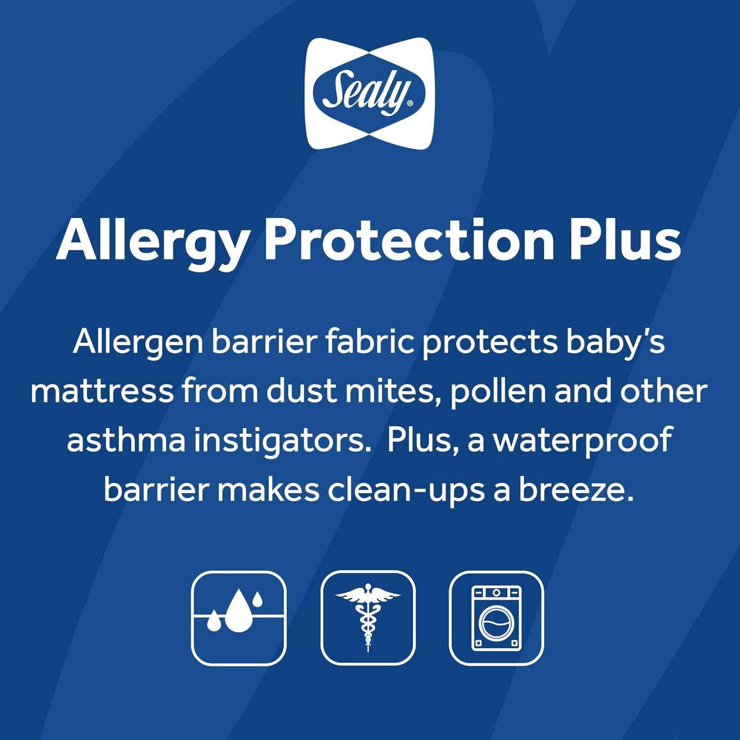 Protector de colchón impermeable Sealy Baby 132x71 cm - Blanco