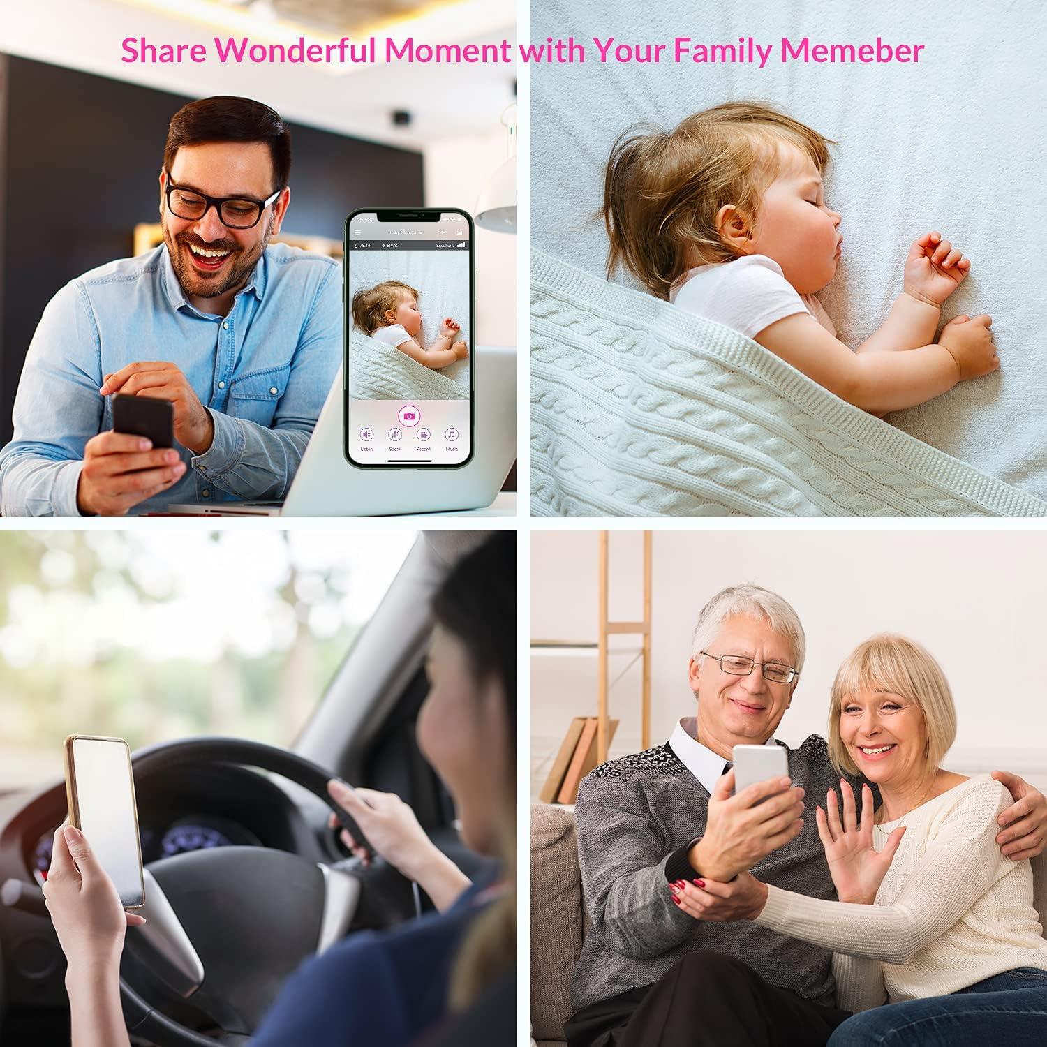 Monitor de Bebé iBaby M8L WiFi 1080P HD con Audio y Alertas