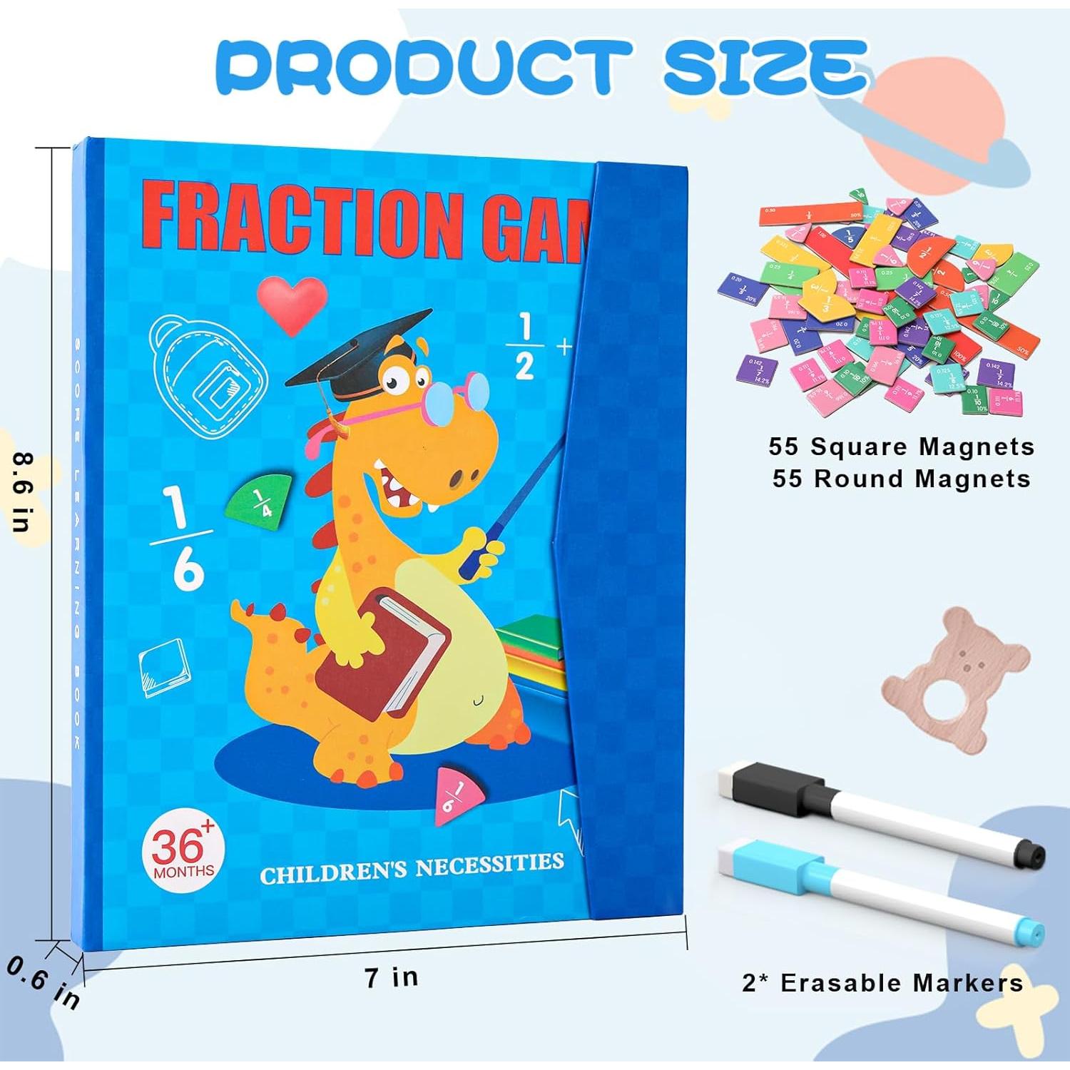 Rompecabezas Educativo Magnético FIPKE de Fracciones 110 Piezas