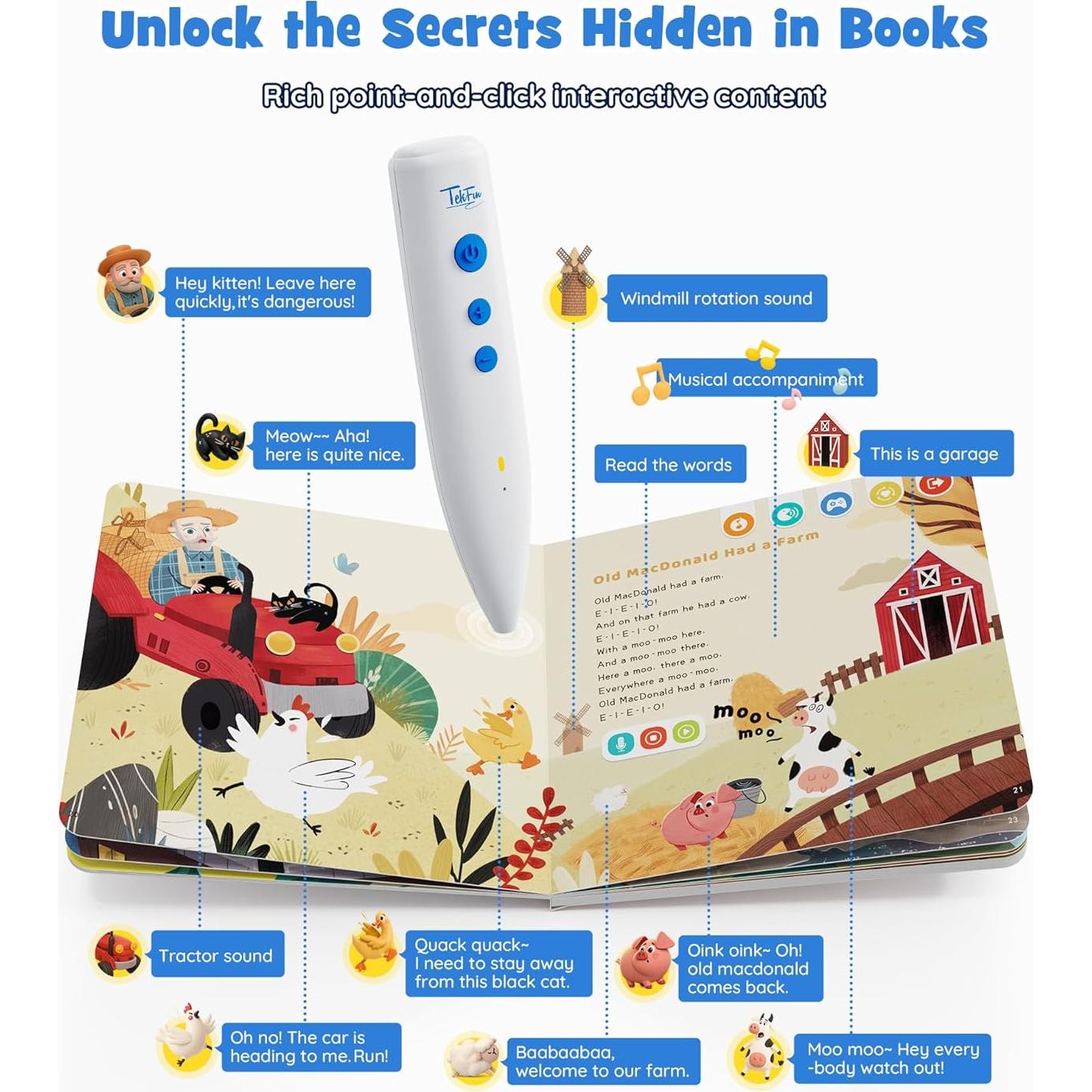 Conjunto de Libros con Lápiz Hablante TEKFUN - Rimas Infantiles