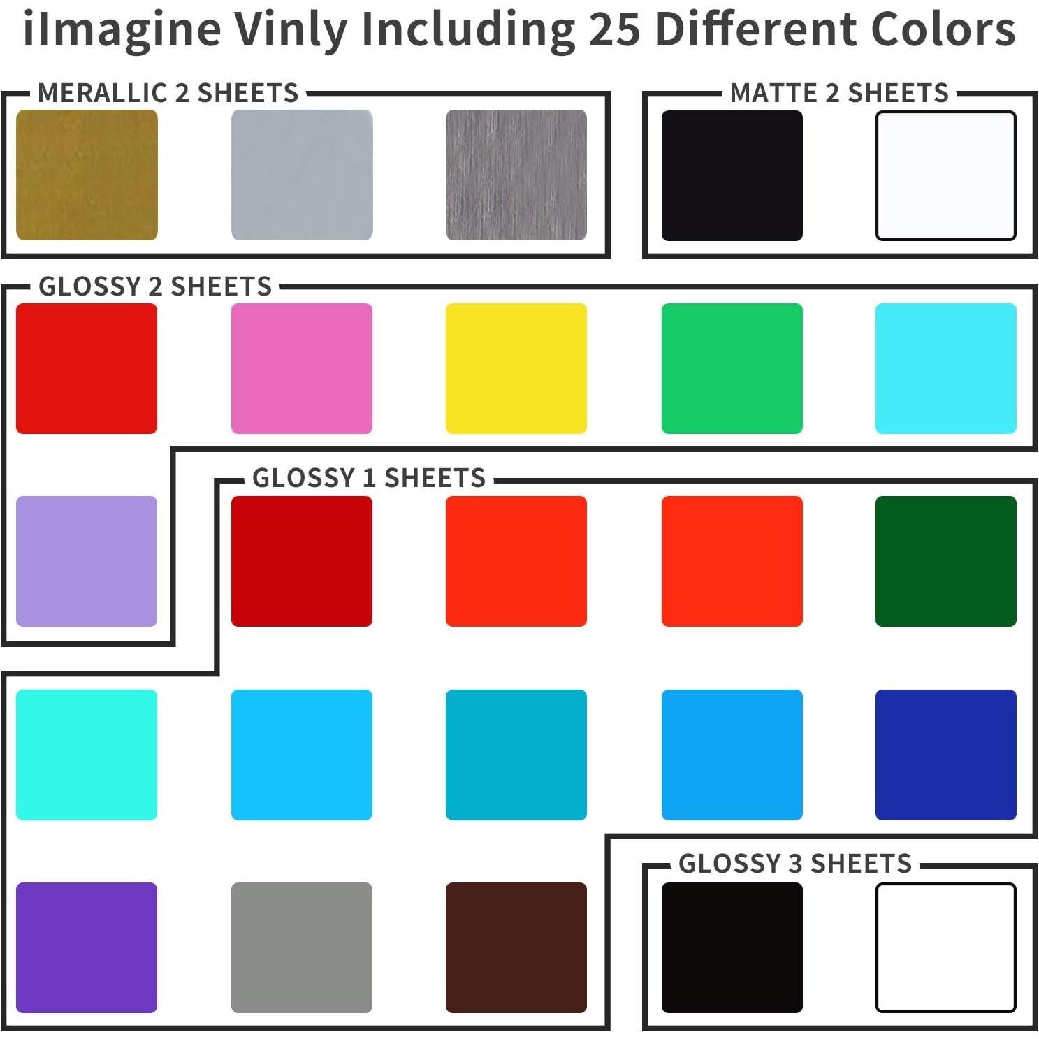 Vinilo Adhesivo Permanente iImagine 40 Hojas 30.48x30.48 cm