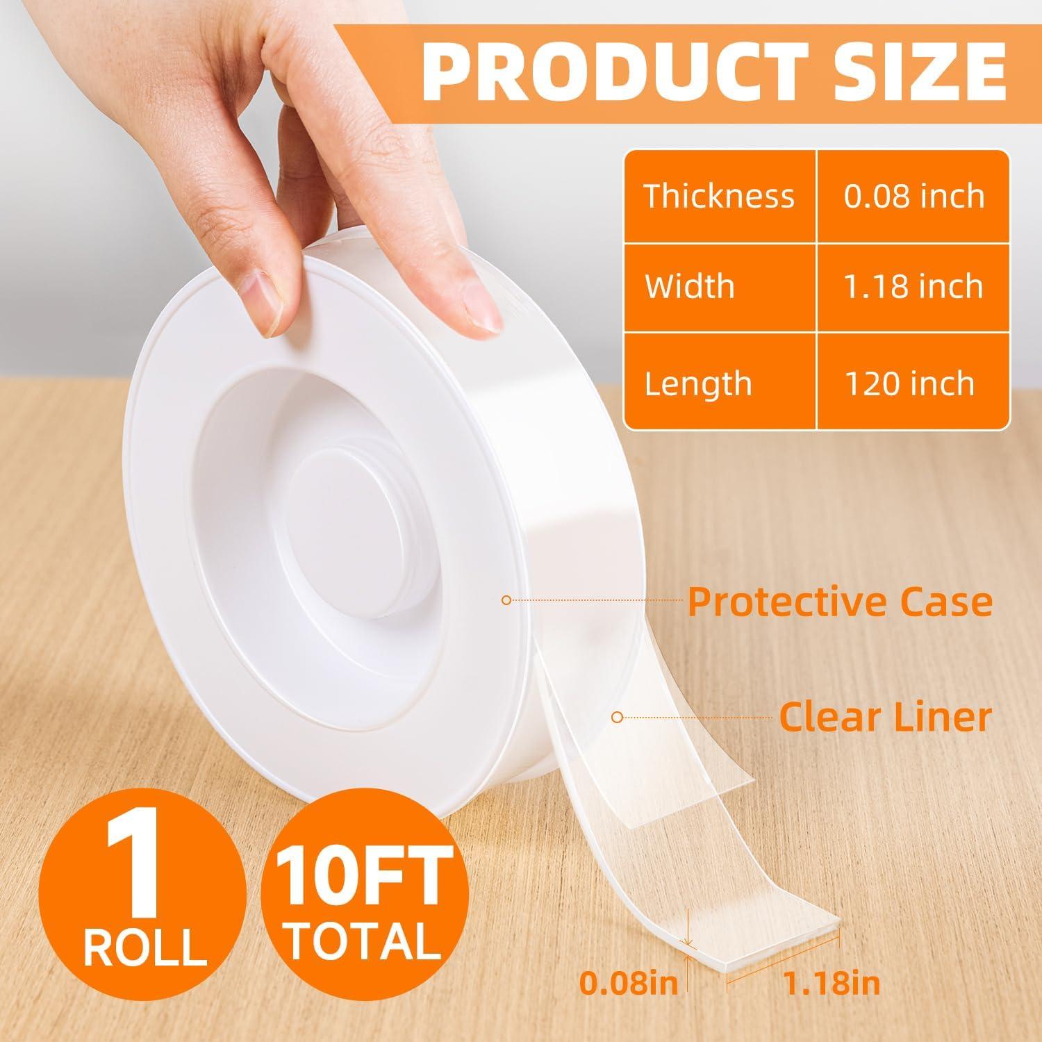 Cinta Doble Cara Deli 3.05m Transparente Resistente al Agua