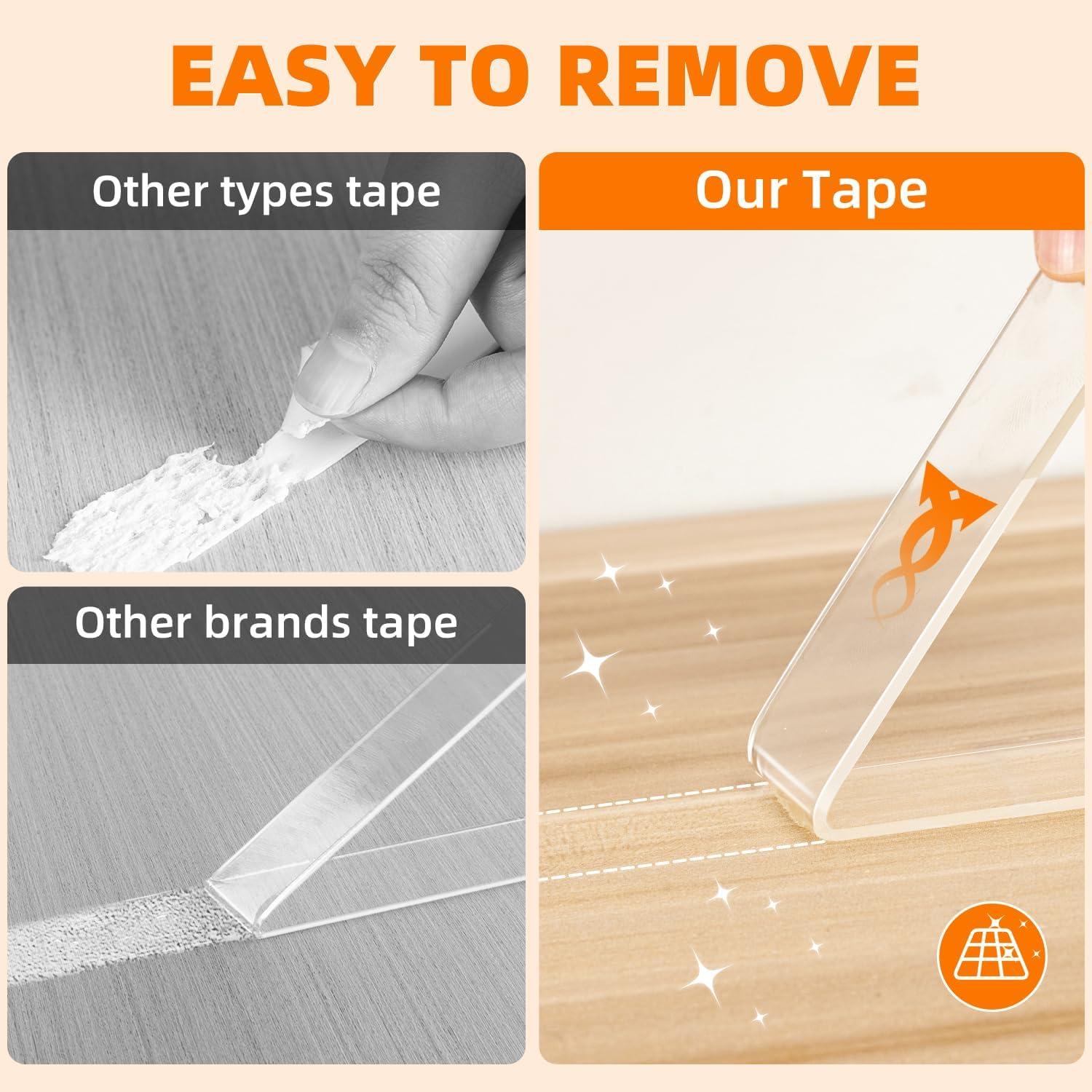 Cinta Doble Cara Deli 3.05m Transparente Resistente al Agua