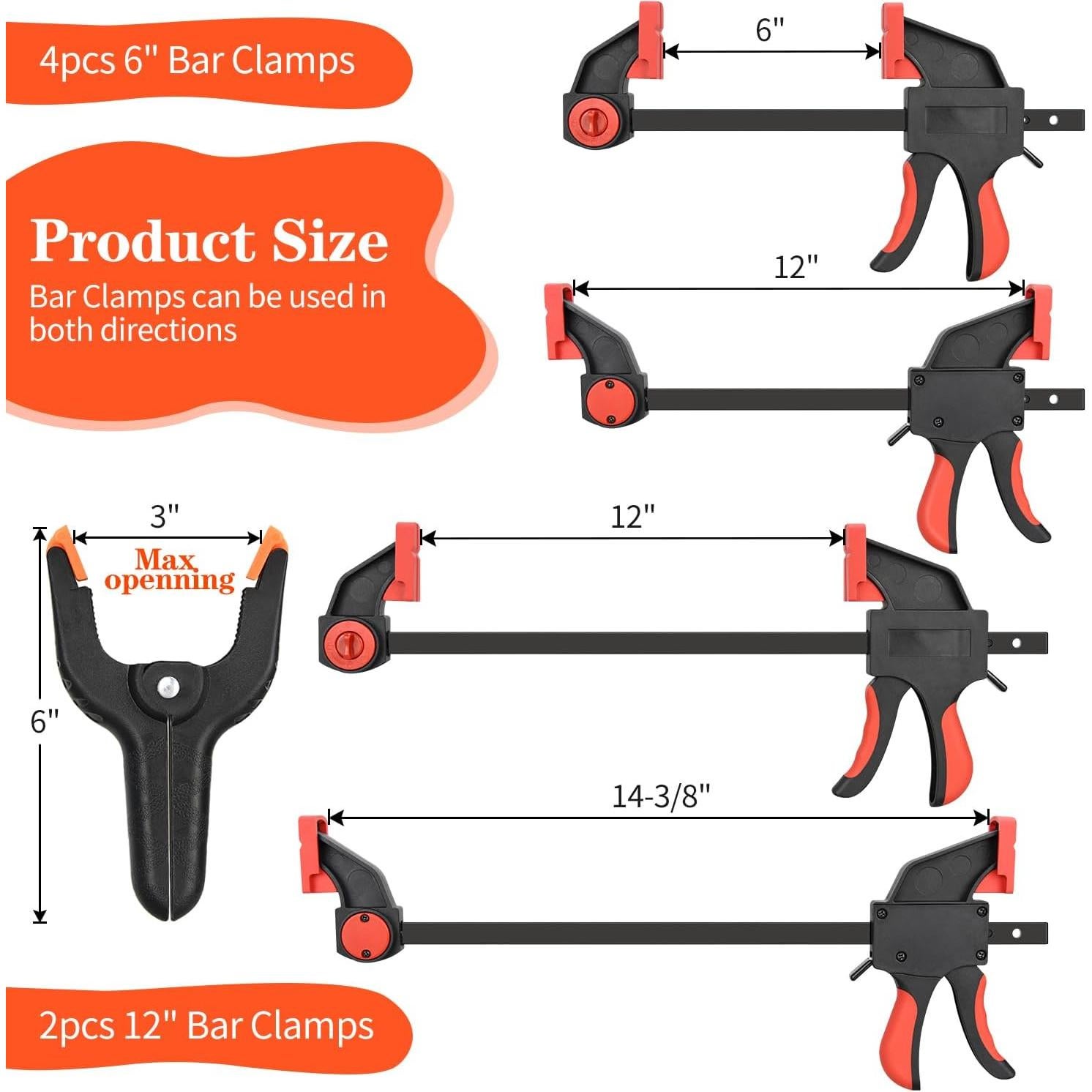 Juego de 10 Abrazaderas de Barra DkOvn 30.48cm y 15.24cm