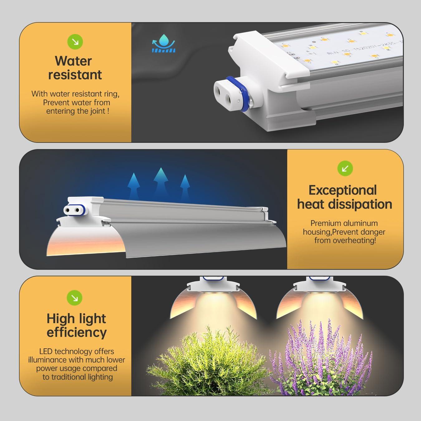 Luces de Cultivo LED 1.4FT SpeePlant 36W Espectro Completo