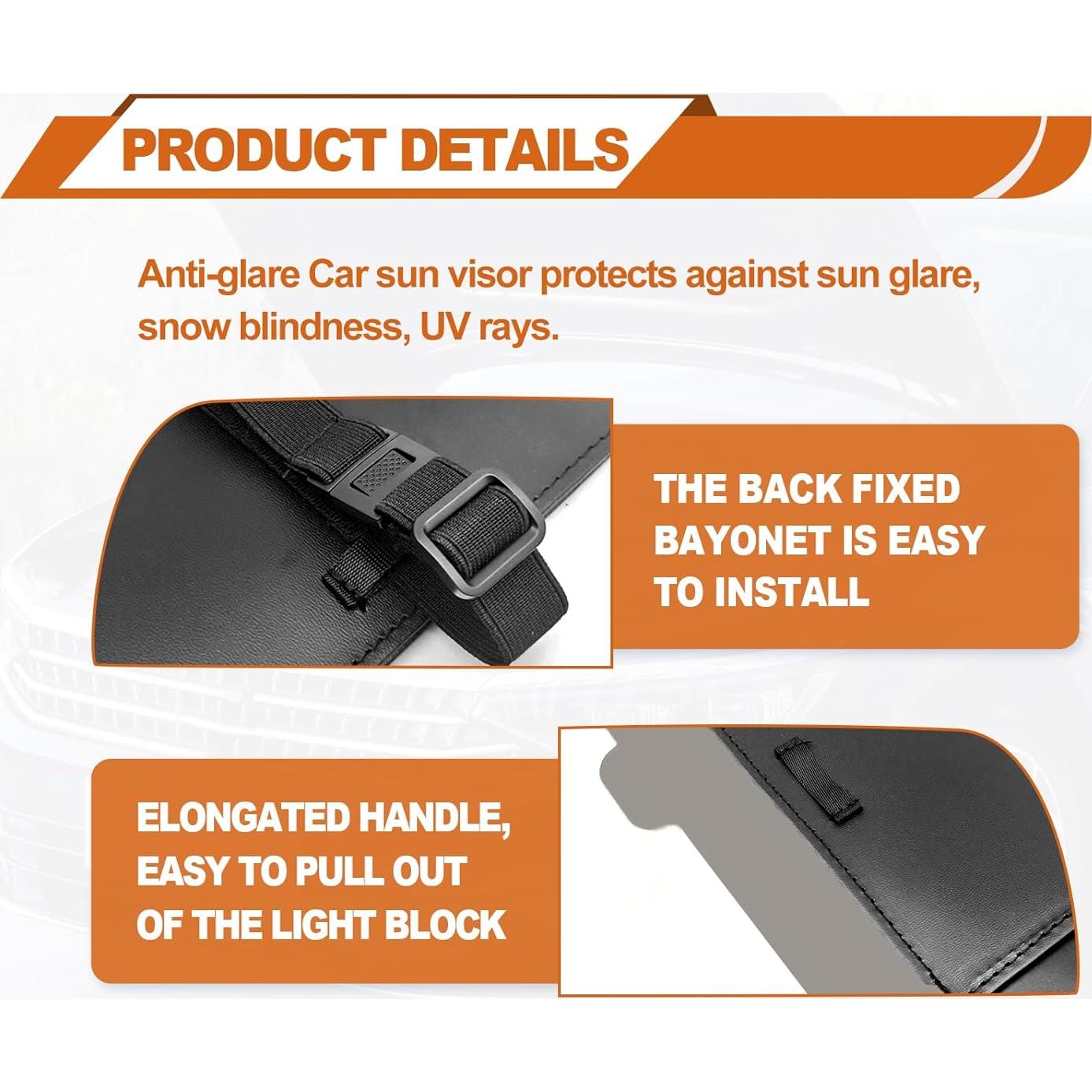 Extensor de Visera Solar Vrasly Universal Antirreflejo Negro