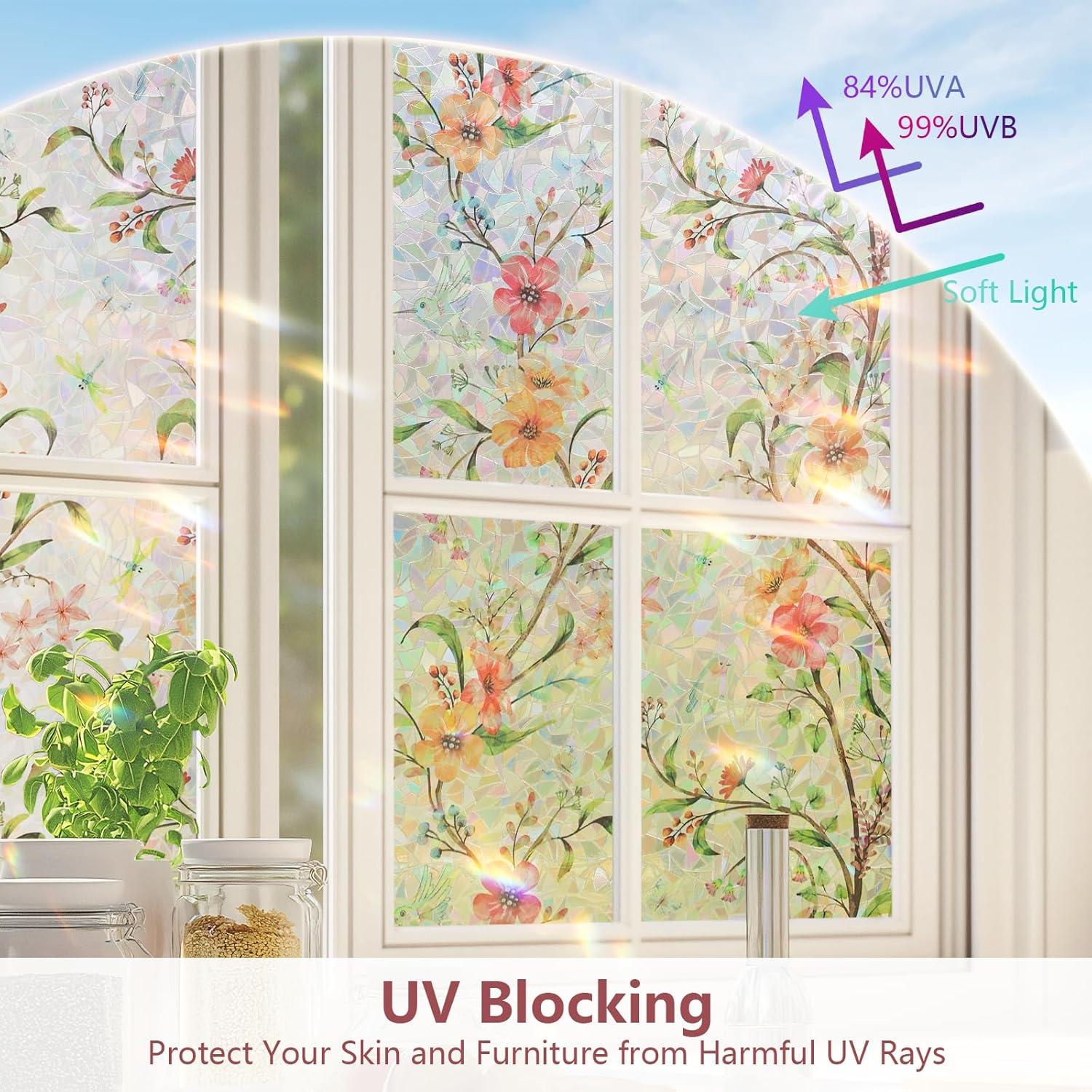 Película de Privacidad NINETREX 44.5x200cm Anti UV Flor Galsang