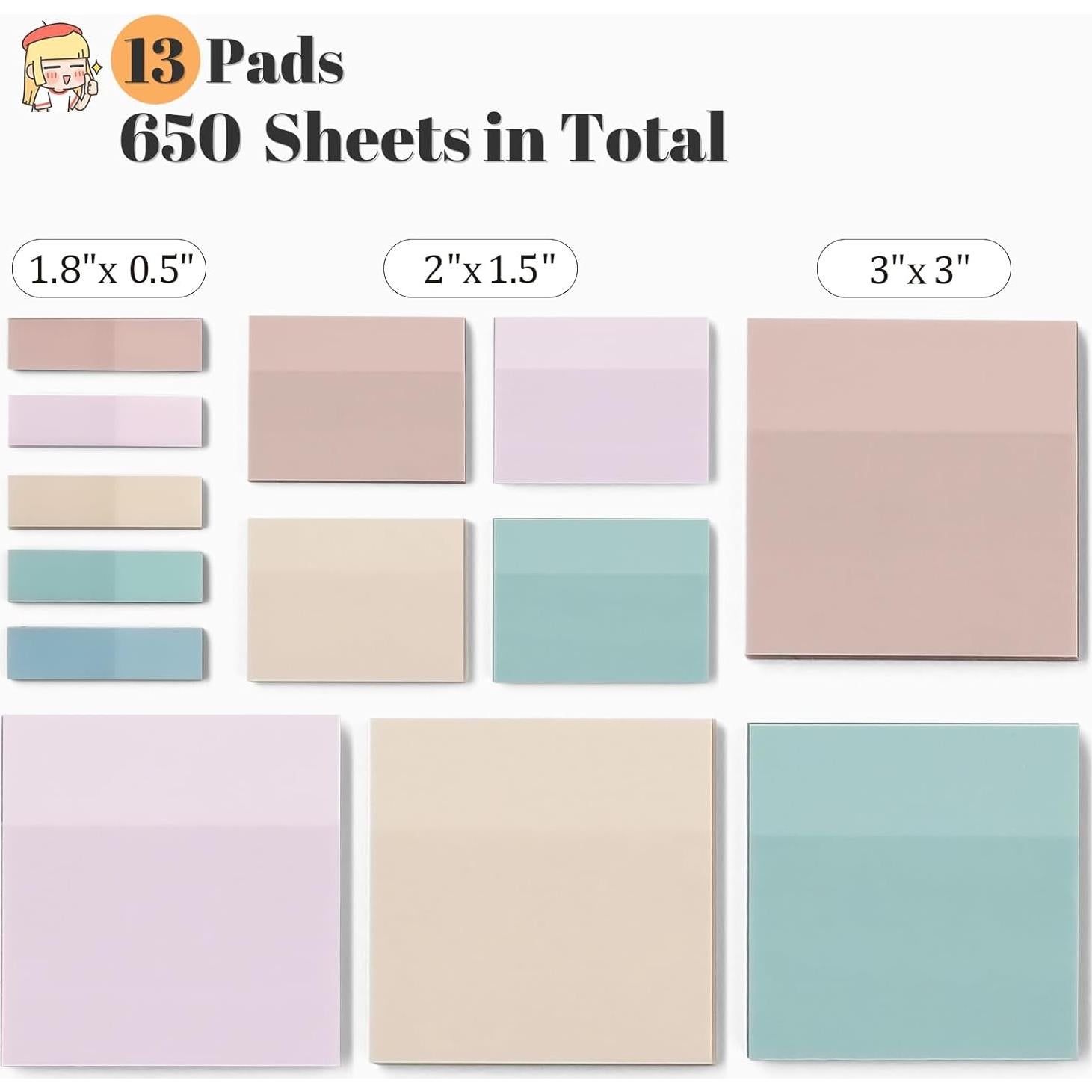 Notas Adhesivas Transparentes VITEVER 650 Hojas 5 Colores