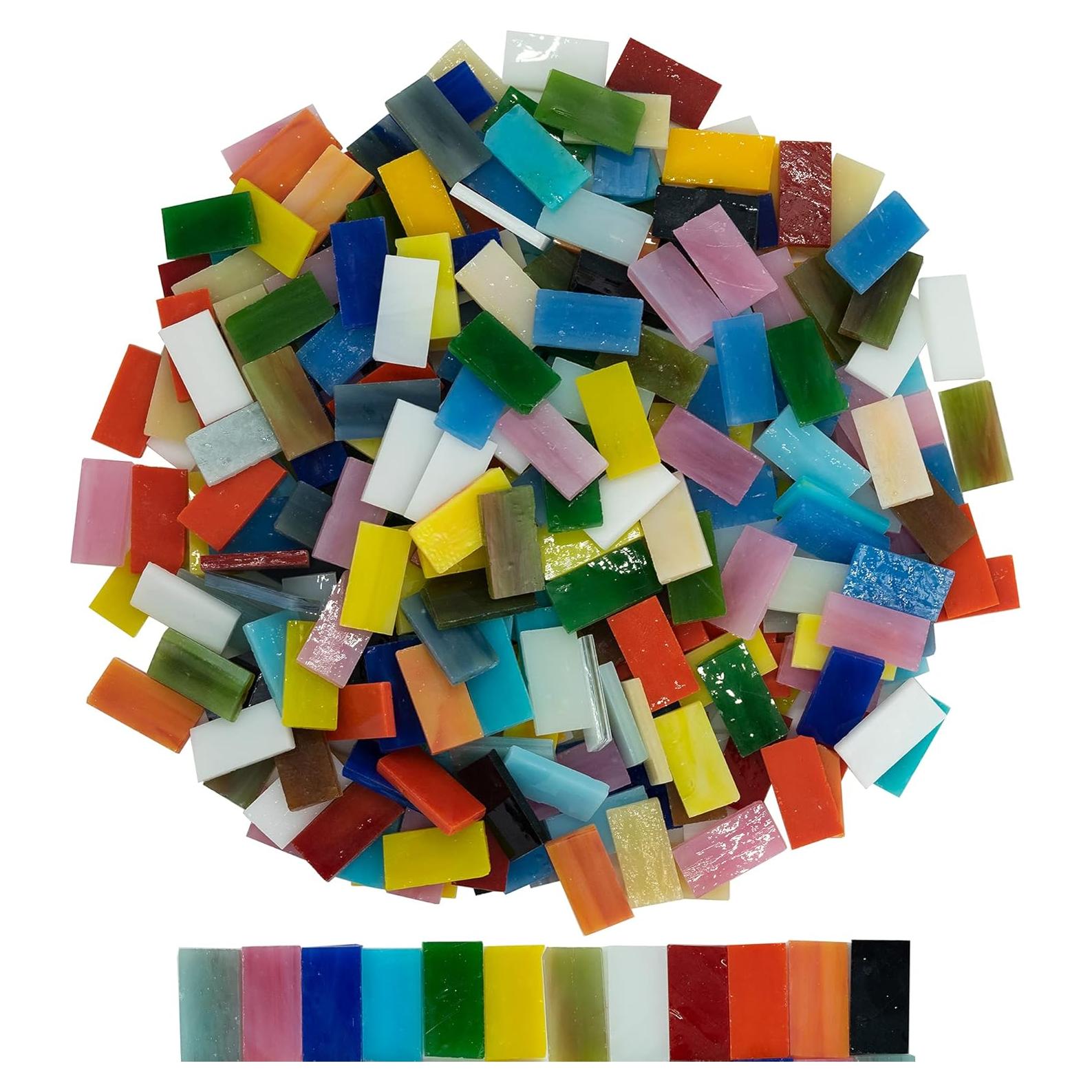 Azulejos de mosaico de vidrio Esweny 400g colores surtidos