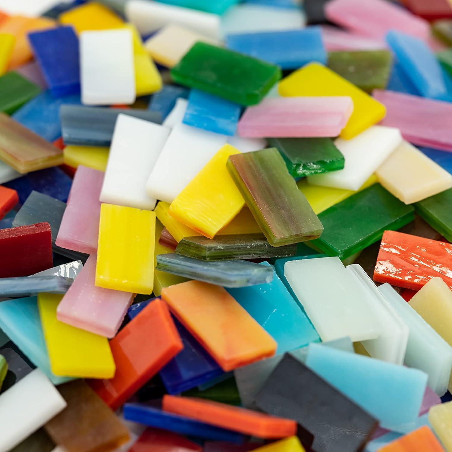 Azulejos de mosaico de vidrio Esweny 400g colores surtidos