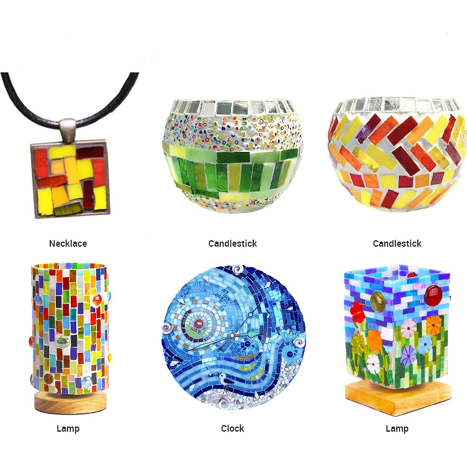 Azulejos de mosaico de vidrio Esweny 400g colores surtidos