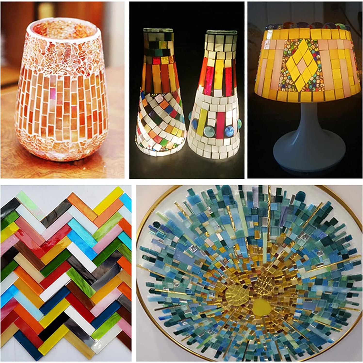 Azulejos de mosaico de vidrio Esweny 400g colores surtidos