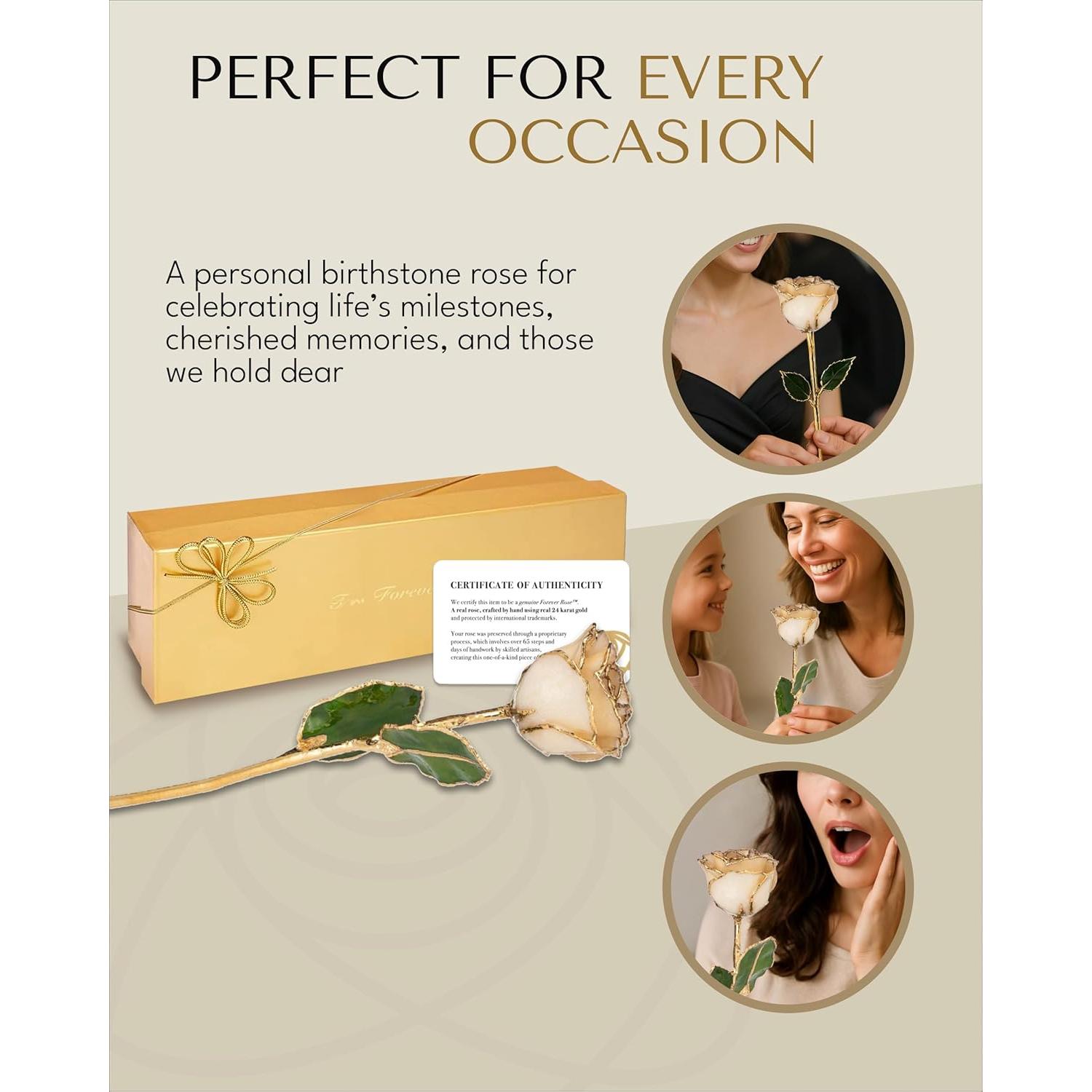 Rosa Eterna de Oro 24K Rosa Real en Caja de Regalo Lujo