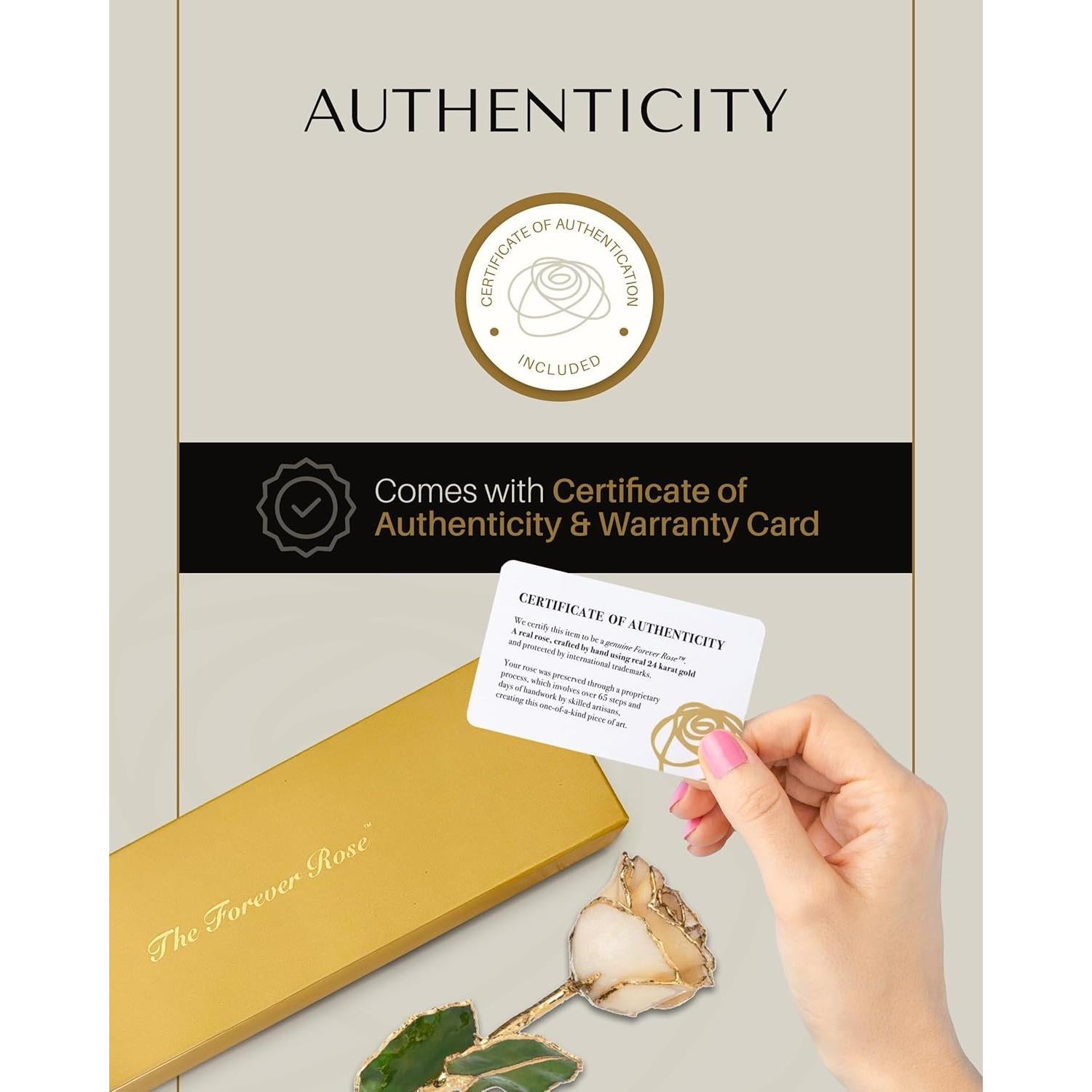 Rosa Eterna de Oro 24K Rosa Real en Caja de Regalo Lujo