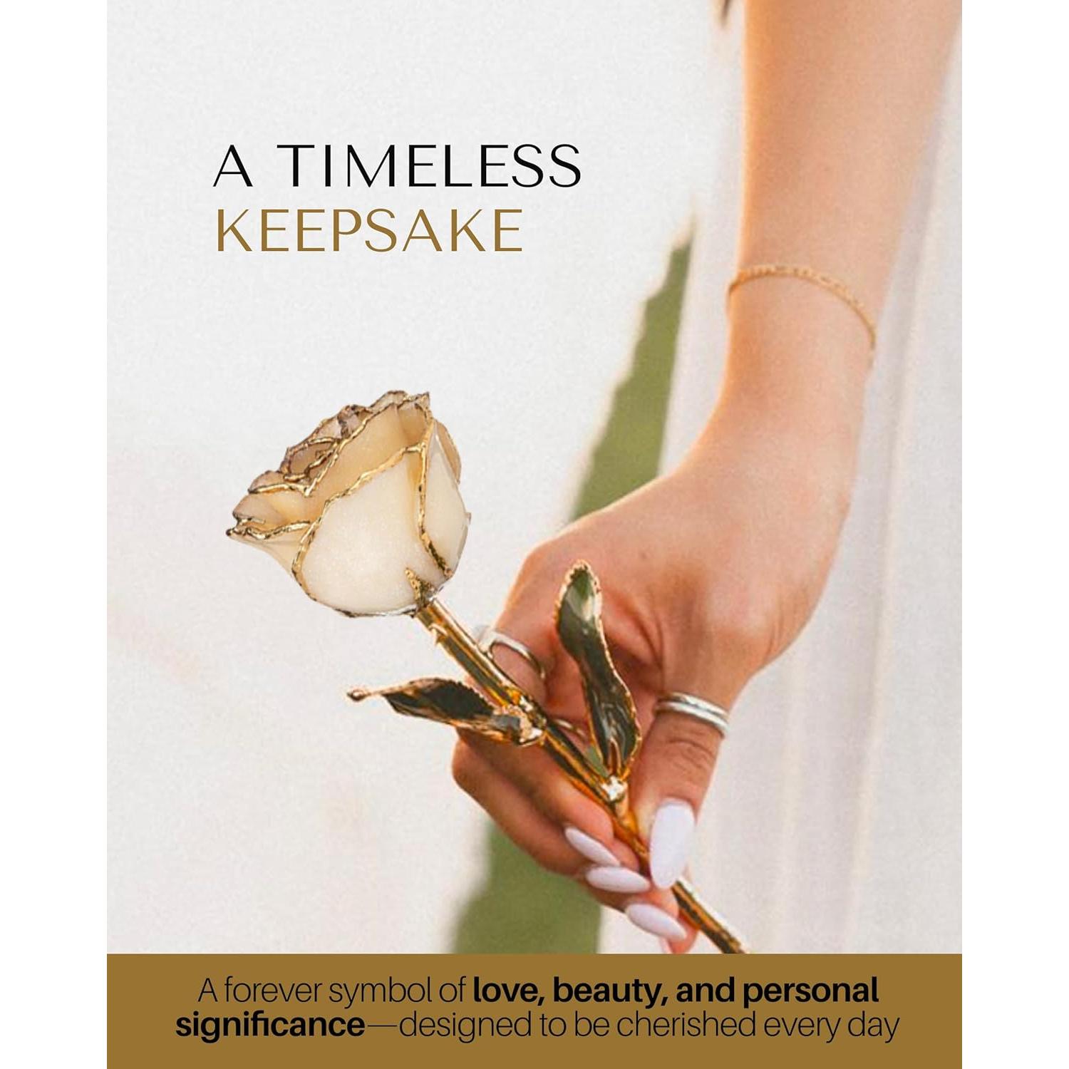 Rosa Eterna de Oro 24K Rosa Real en Caja de Regalo Lujo