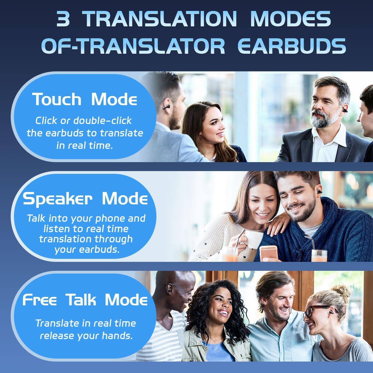 Auriculares de Traducción AI JR01 Negro - 144 Idiomas, 52h Batería