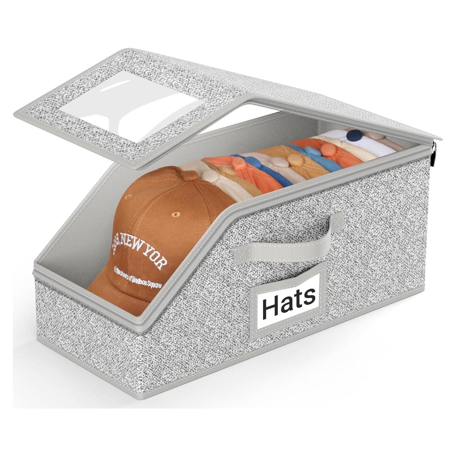 Organizador de Gorras AOODA para 12 Gorras, Gris, Apilable