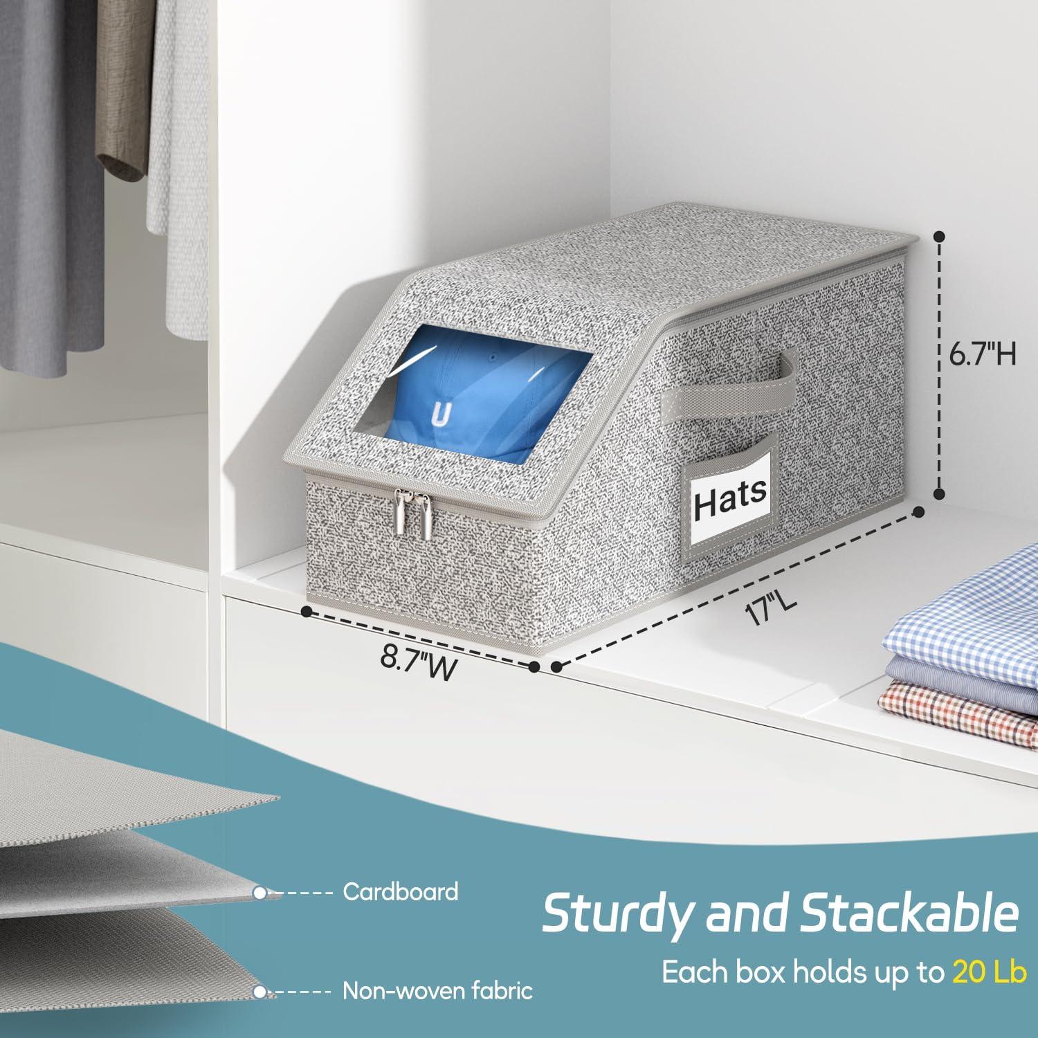 Organizador de Gorras AOODA para 12 Gorras, Gris, Apilable