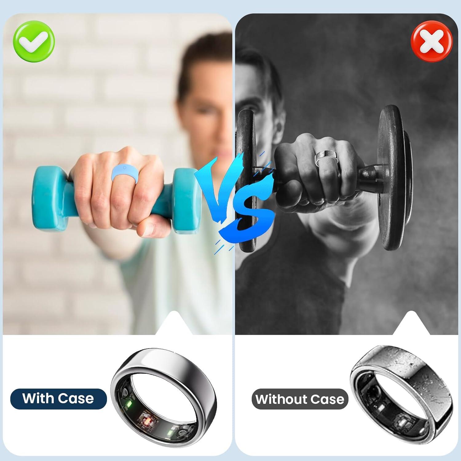 12Packs Ring-Cover for Oura-Ring-Gen-4/Gen-3 Protector - Upgraded Anti-Slip Anti-Scratch Elastic Silicone Cover for Ultrahuman Air/RingConn/Samsung Ring Multicolor for Men Women