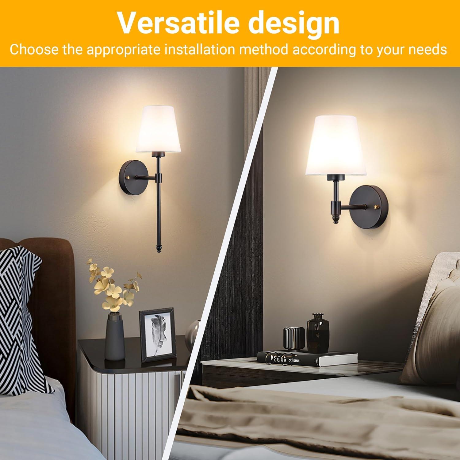 Aplique de Pared Inalámbrico Vimhou 50.8cm 2 Pack Negro