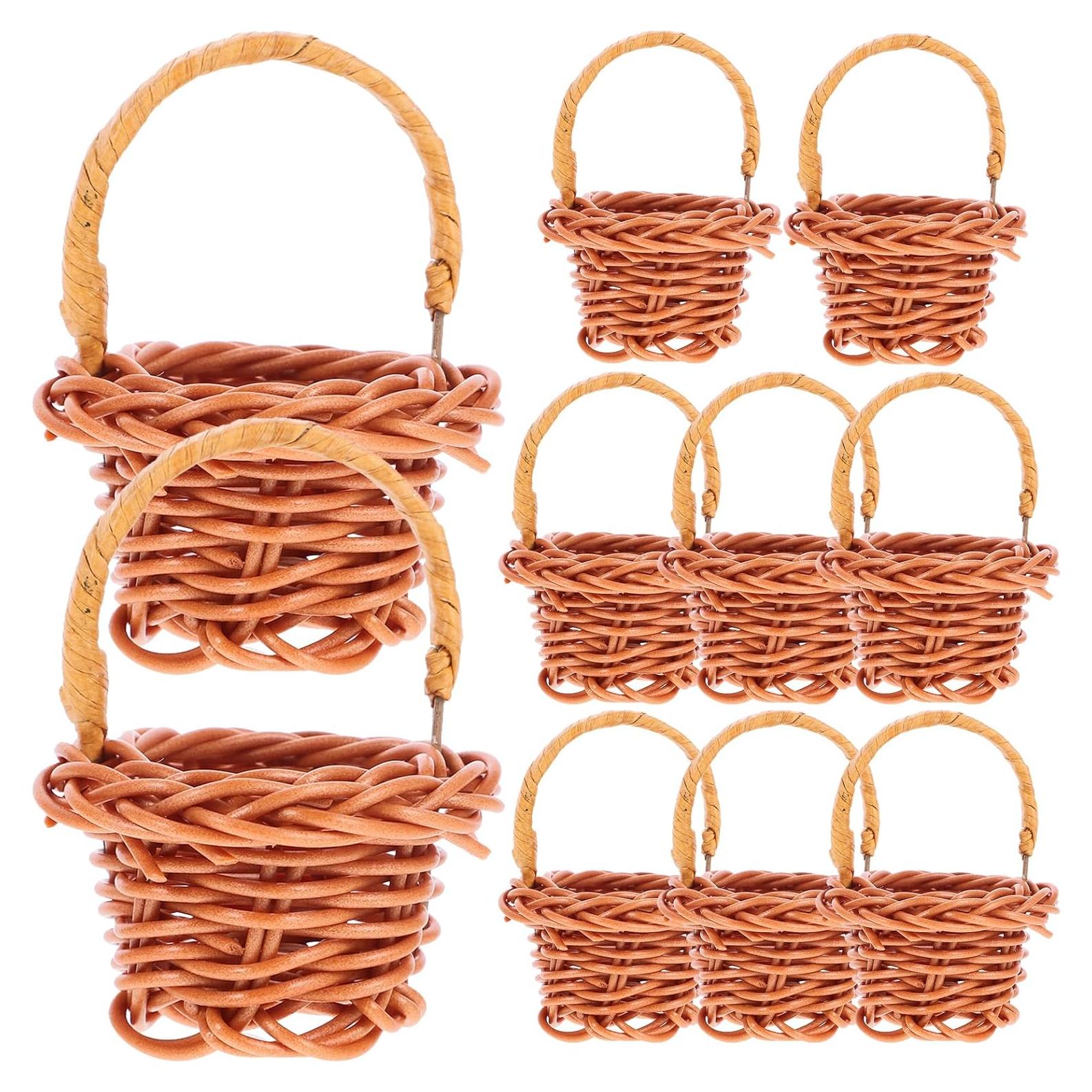 Mini Cestas de Ratán DOITOOL - 10 Pcs 3x4.5x3 cm