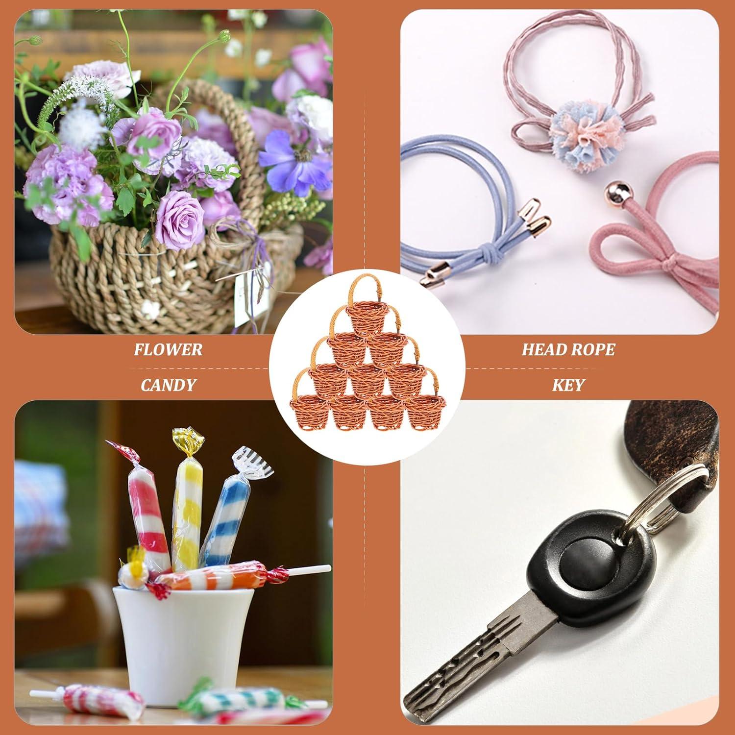 Mini Cestas de Ratán DOITOOL - 10 Pcs 3x4.5x3 cm