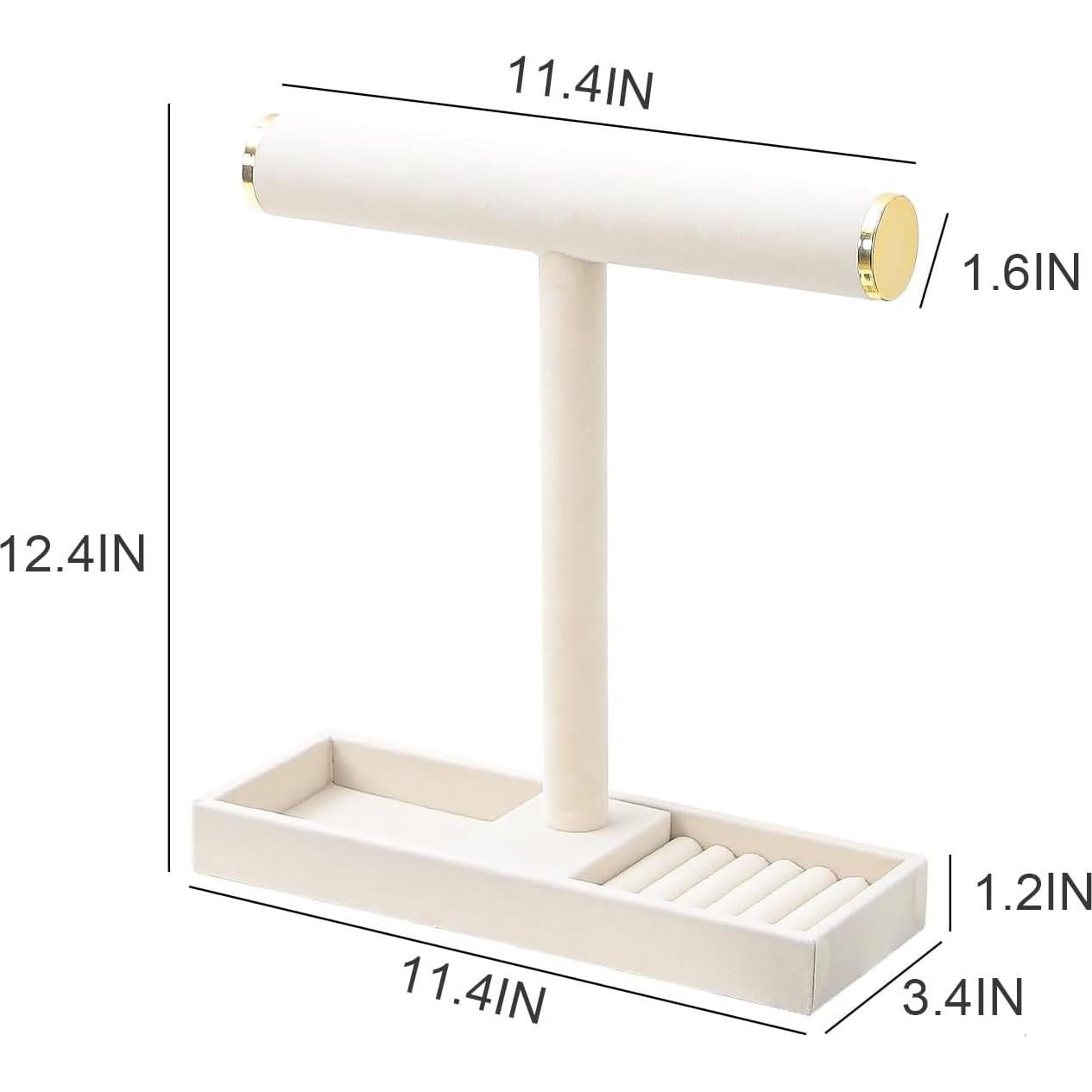Soporte Organizador de Joyería Coward Beige Terciopelo Multiuso