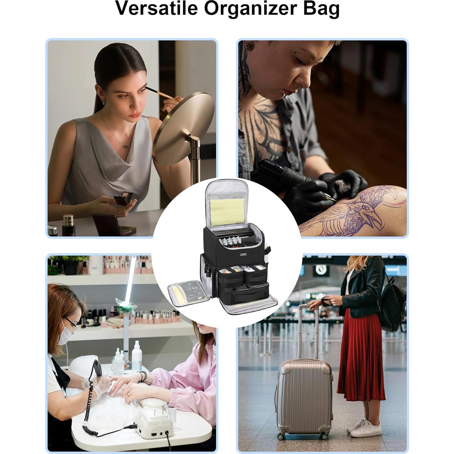 Maleta de Viaje para Tatuajes Relavel - Mochila Grande Negra