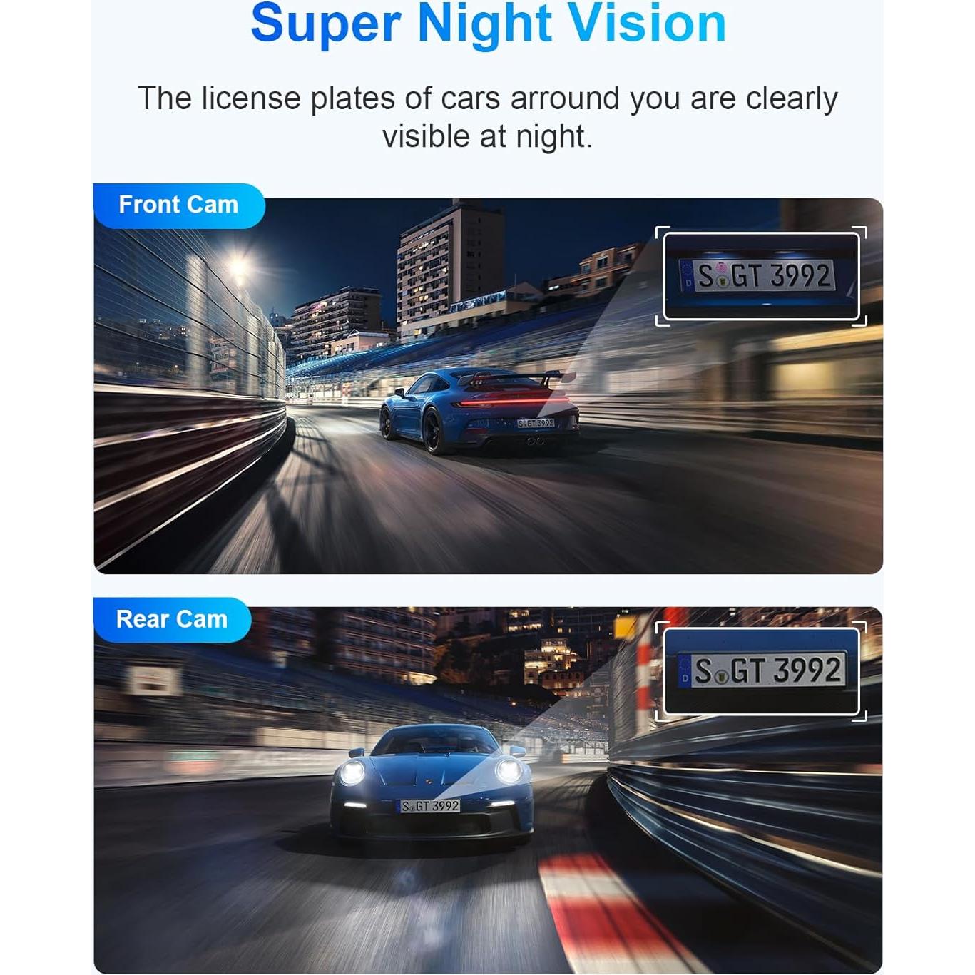 Cámara Dash Delantera y Trasera AIPLUGER 2.5K + 1080P