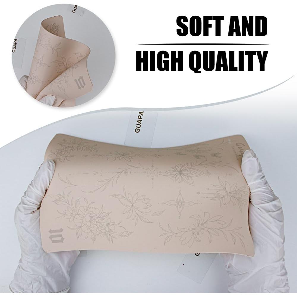 Piel de Práctica de Tatuaje Rasmet 2PCS Silicona Realista