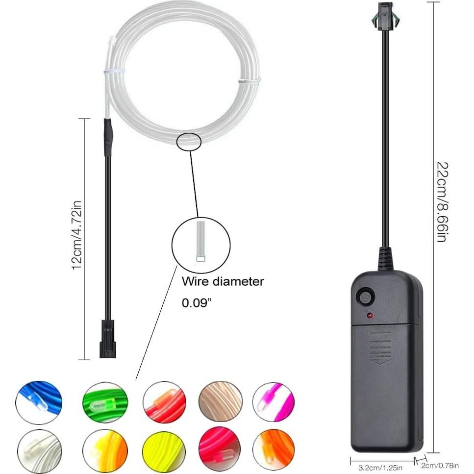 Alambre Neón Rosa 5m TiTiToo Flexible para Decoración DIY