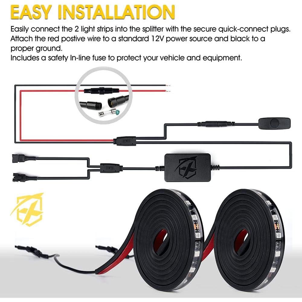 Kit de Luces RGB Xprite 60" para Cama de Camión - 2PCS