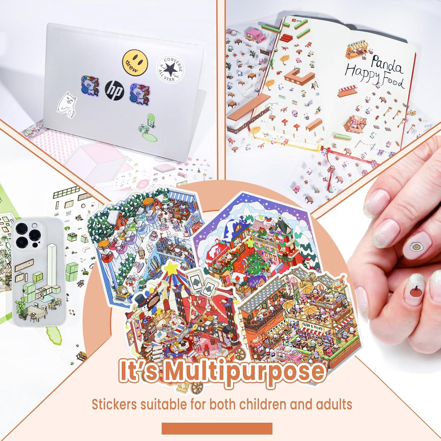 Set de Stickers 3D NiXianLinGo - Carnaval y Navidad, 4 Escenas
