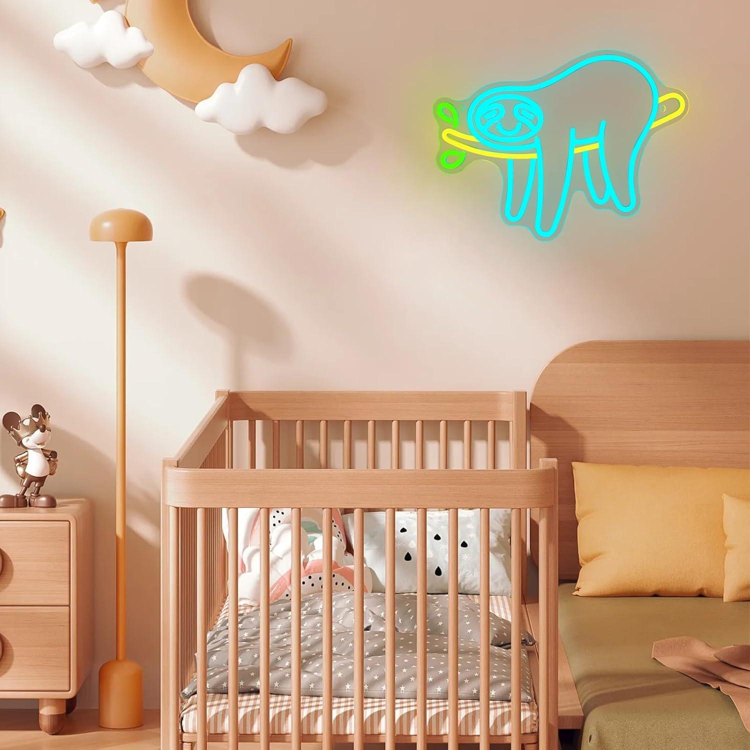 Letrero de Neón LED Perezoso Lindo AYwYyjCh 39.88x29.97 cm