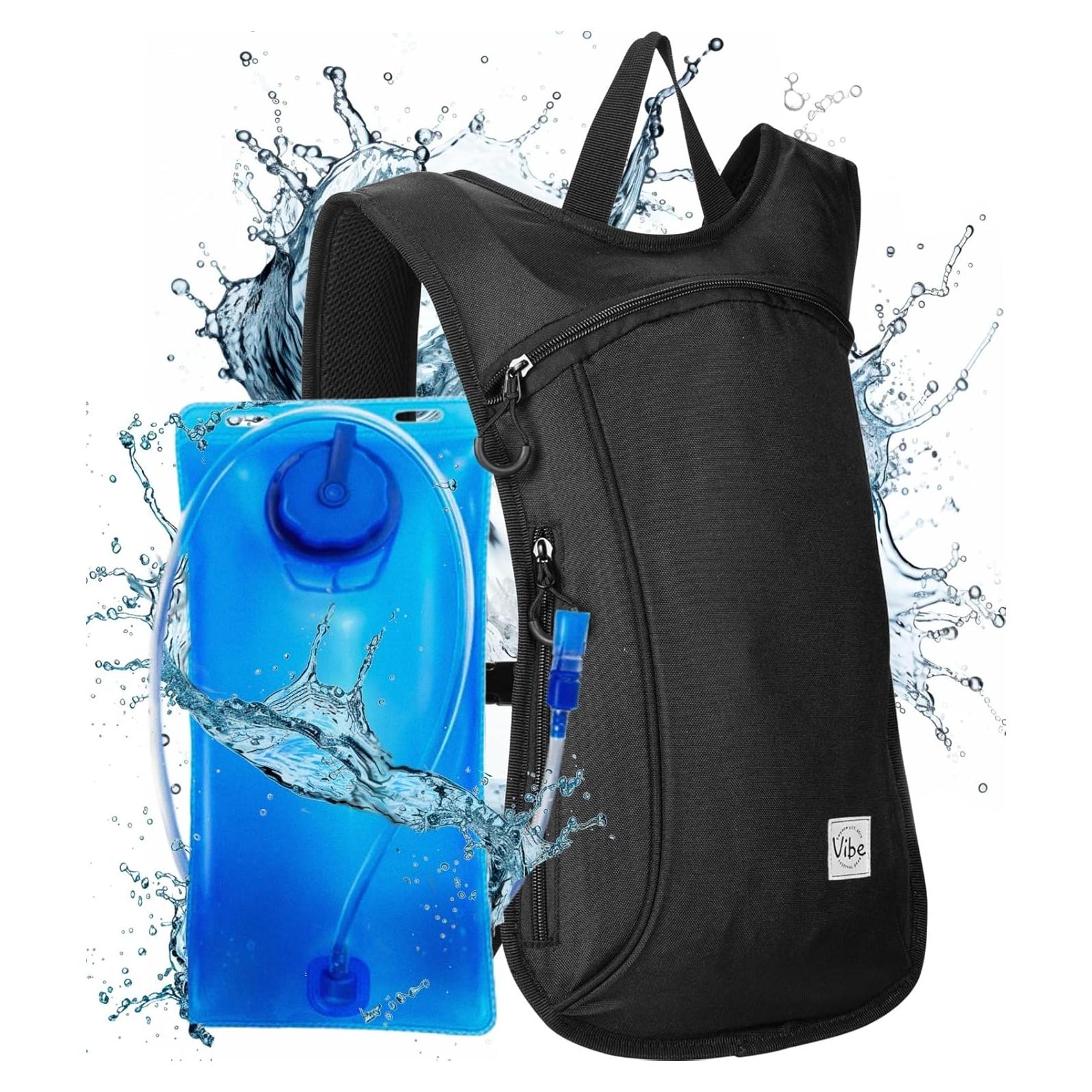 Mochila de Hidratación Equipo de Festival Vibe 2L Ajustable Negra